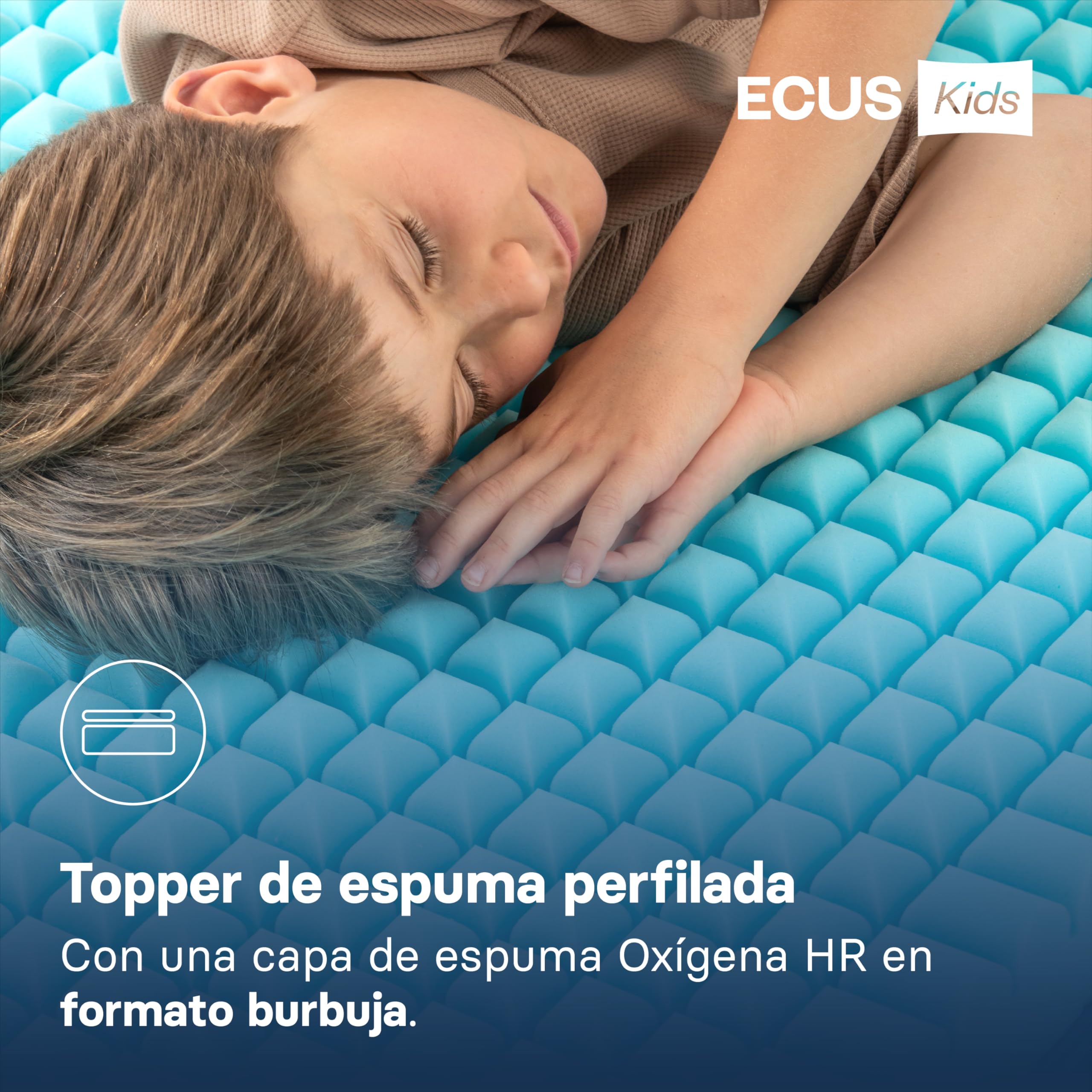 Ecus Kids Colchón 90x190 cm Care Junior Infantil Muelles Altura 23 cm