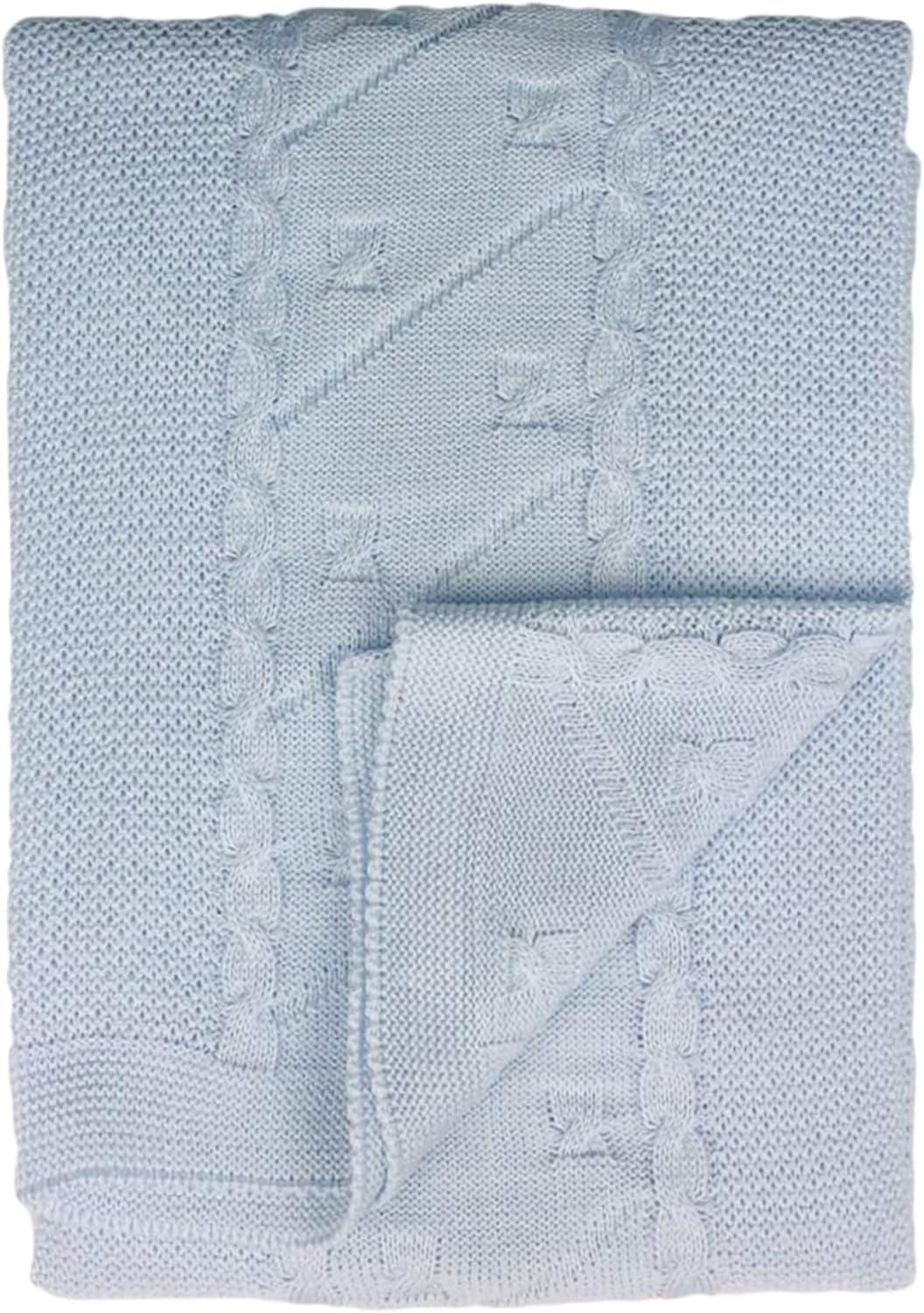 Couverture Bébé Effet Laine Nazareno Gabrielli - 75x95 Cm - Motifs Cœurs - 100% Acrylique Doux