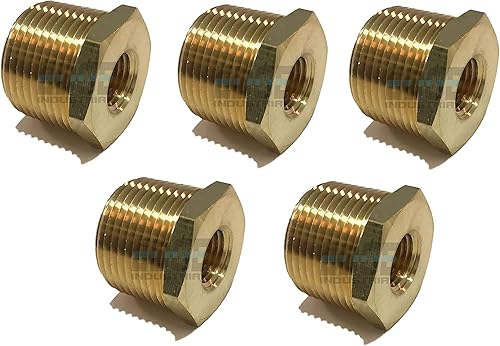 Buje hexagonal reductor de latón 34 "macho NPT X 14" hembra NPT combustibleaireaguaaceitegas WOG (cantidad 05)