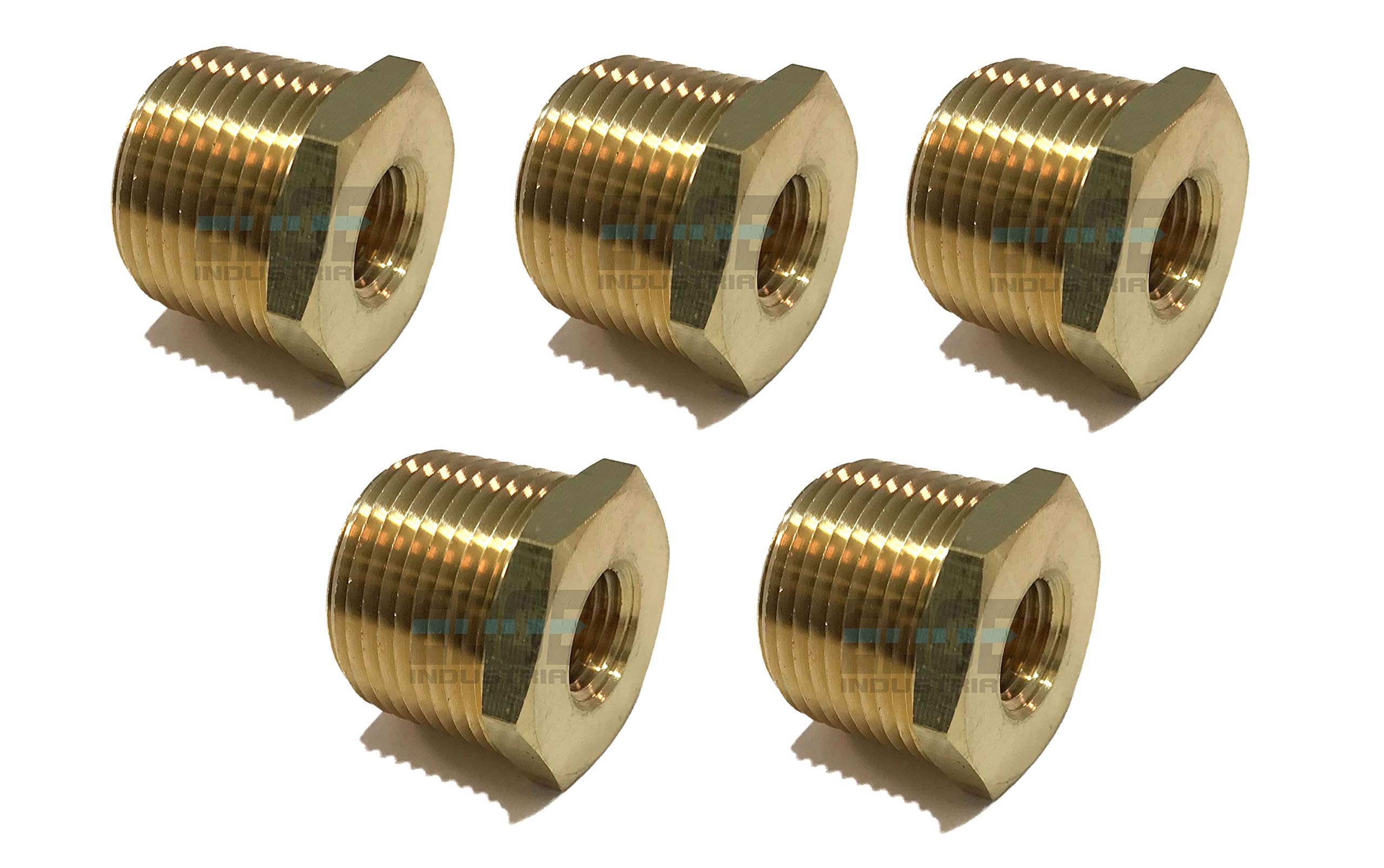 Lot de 05 bagues hexagonales en laiton NPT mâle 1,9 cm x 0,6 cm NPT femelle pour carburant/air/eau/huile/gaz WOG