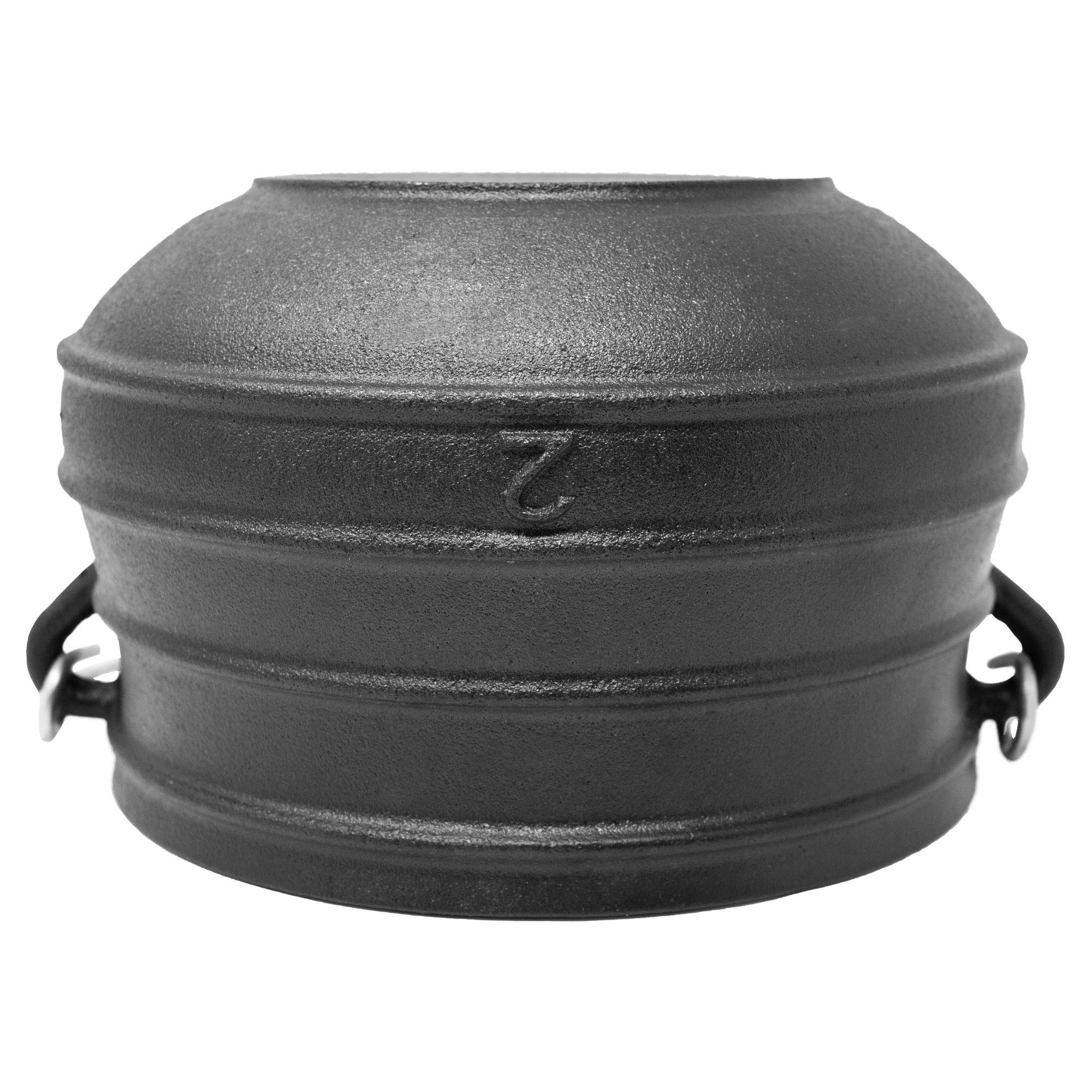 Platpotjie "Beefalo" #2 de hierro fundido, Cazuela tradicional sudafricana de hierro fundido, una variación del horno holandés con tapa y patas, Capacidad: 6 litros