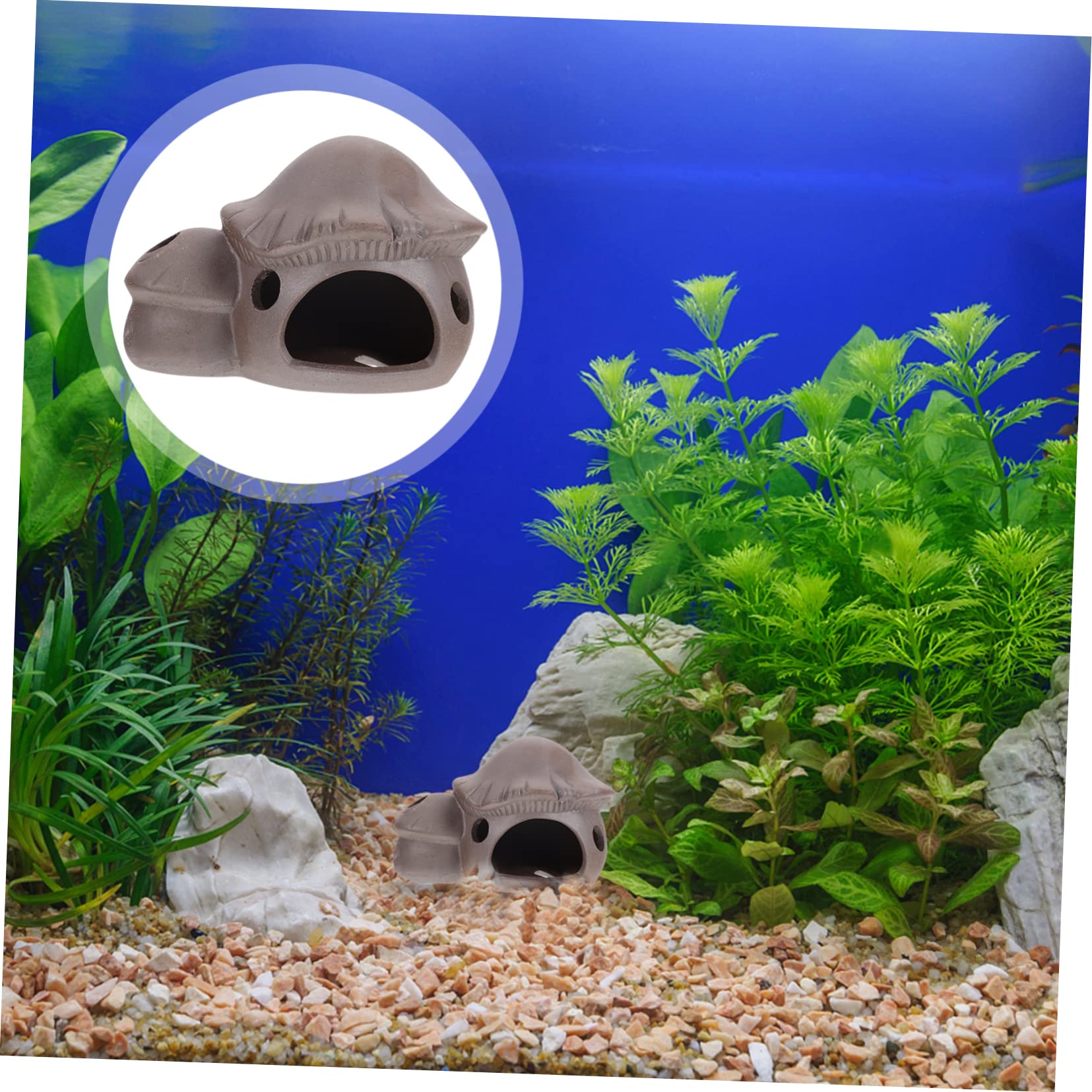 FRCOLOR Lot de 3 Mini Pots en Argile pour Aquarium - Cachette pour Poissons - Cachette pour crevettes - Cachette pour Perroquet - Argile Violette