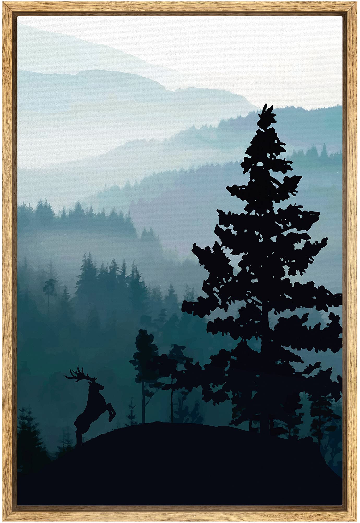 Amazon｜SIGNFORD フレーム付きキャンバス ウォールアート 森林 保育園