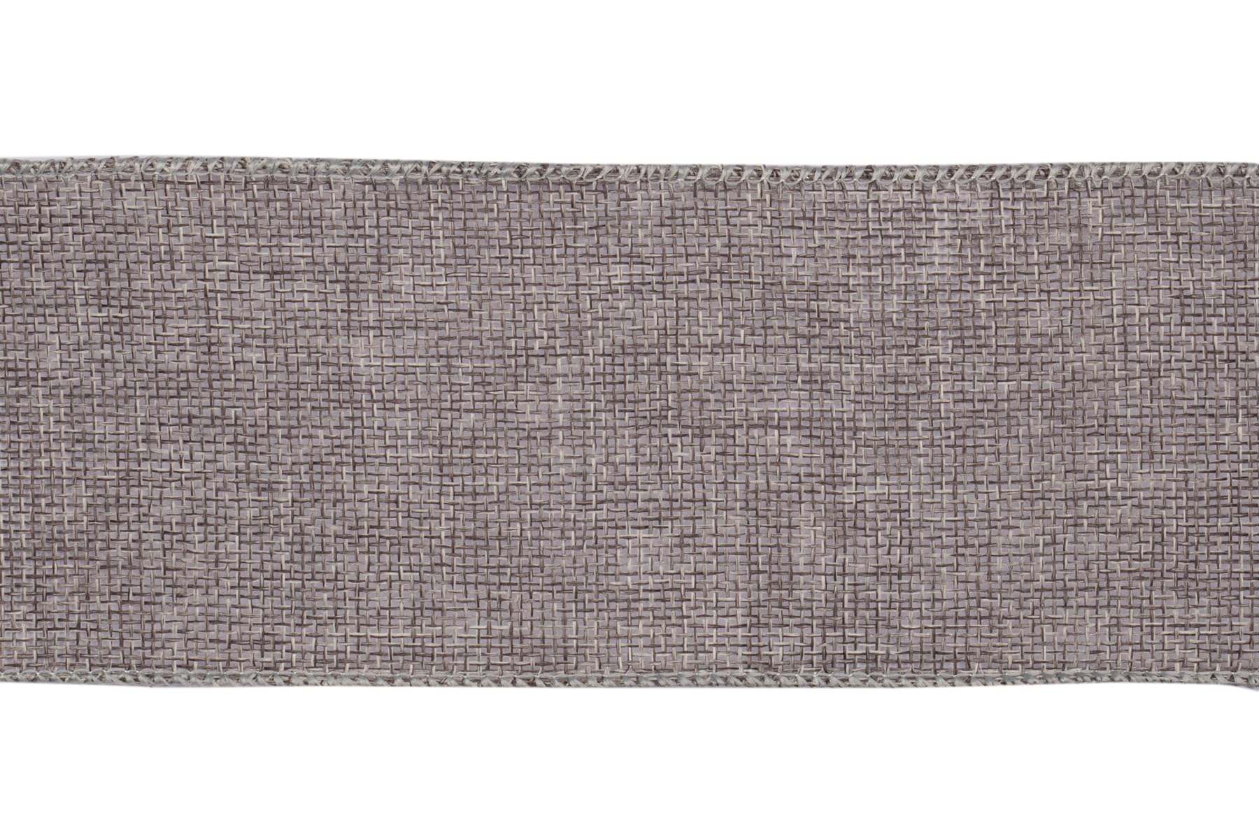 Ribbonitlux Metal Grey Burlap Wired Ribbon, 75mm x 18 Meters, Wired Edge Burlap Ribbon for Gift Wrapping Big Bow, Wreath - Image 2