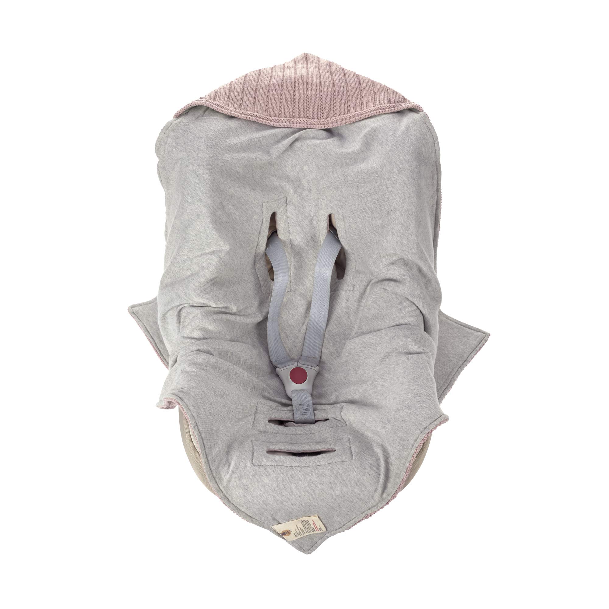 LÄSSIG Baby Strickdecke Autositzdecke Einschlagdecke Babyschale 100% Bio-Baumwolle GOTS dusky pink