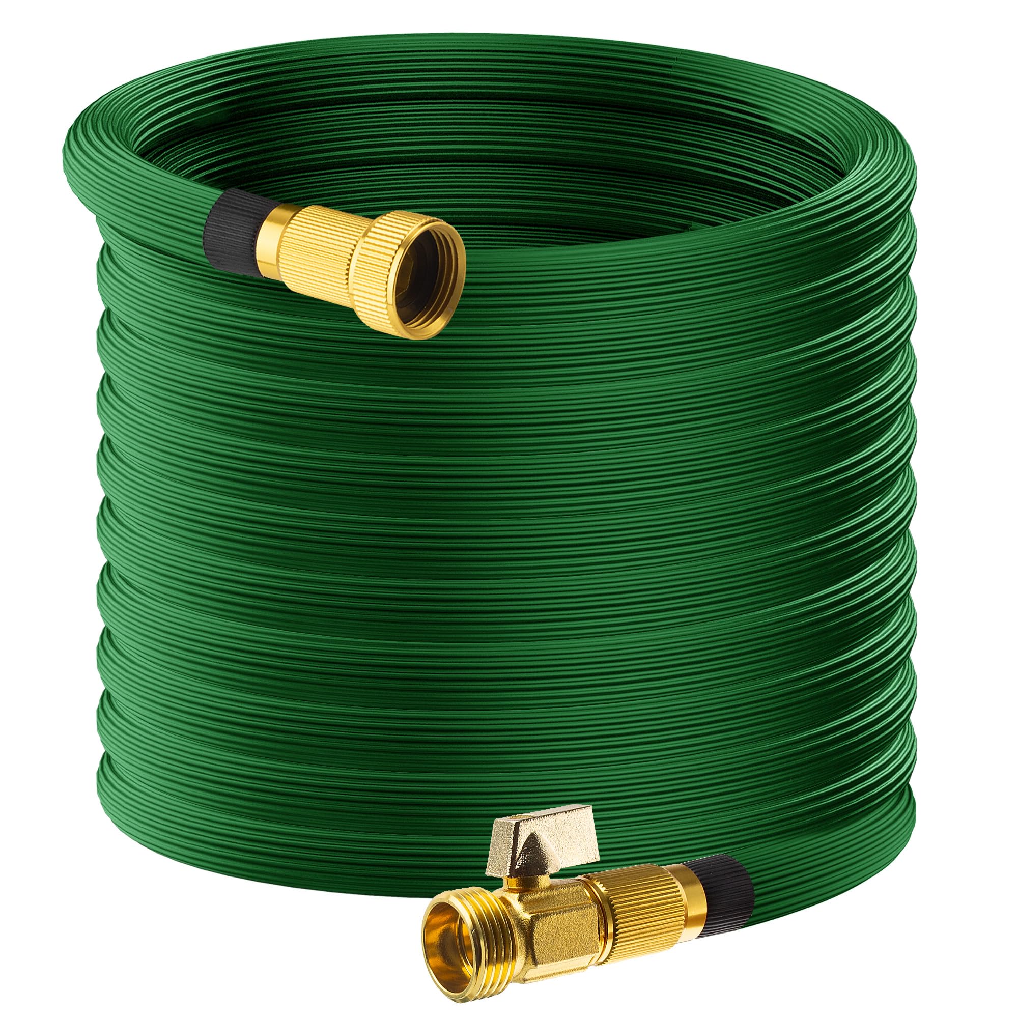 Photo 1 of 100FT Expandable Garden Hose, Green Flexible Water Hose with 3/4'' Solid Aluminum Fittings, Nano Rubber Lightweight No-Kink Water Pipe for Watering and Washing 100FT Green