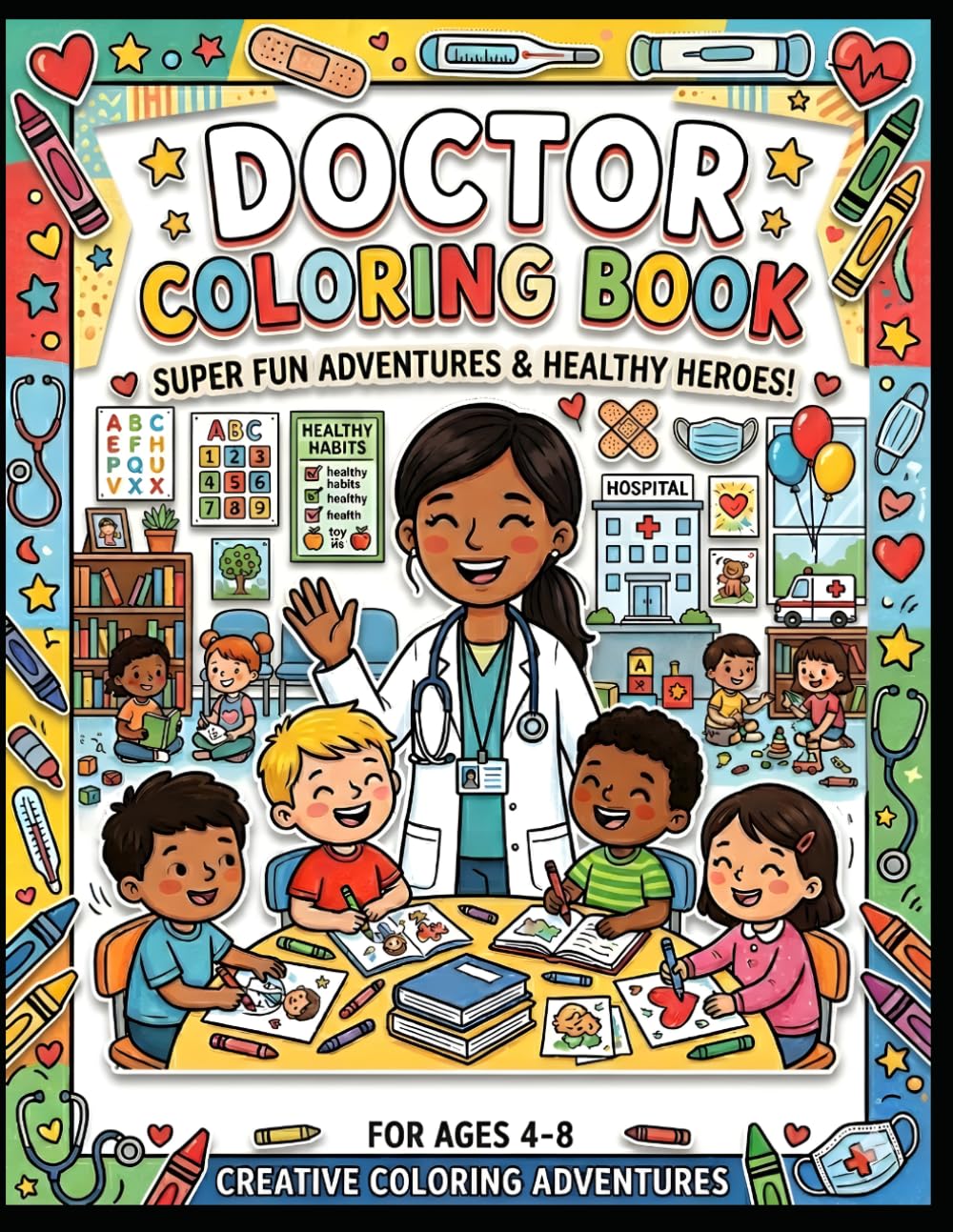 Doctor Coloring Book for Kids: Fun and Educational Medical Coloring Pages for Boys and Girls Ages 4-8 | Hospitals, Nurses, Ambulances, Healthcare Heroes and Future Doctors