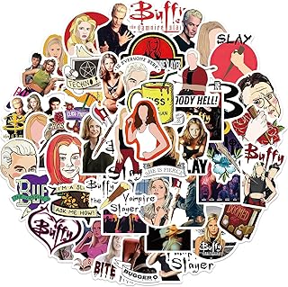 Buffy the Vampire Slayer TV Stickers 50PCS Halloween Decorations Cool Girl Buffy US TV Stickers Vinyl Waterproof Stickers for Laptop Bumper Water Bottles Computer Phone Hard hat Car Stickers and Decals car Stickers for Teen