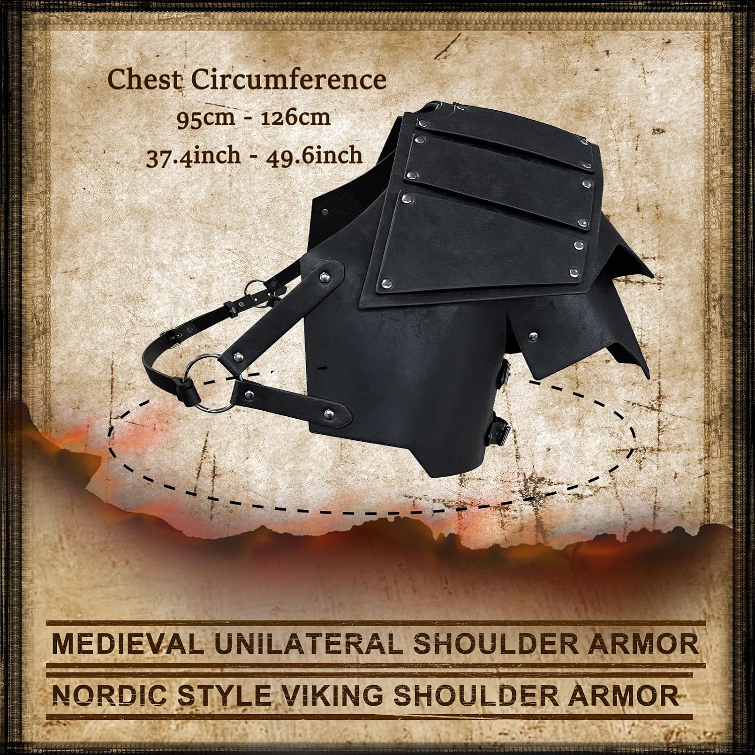 Men Medieval Renaissance Viking Cosplay 8 Pcs Shoulder Leather Accessories Set, Knight Armor Set with Shoulder