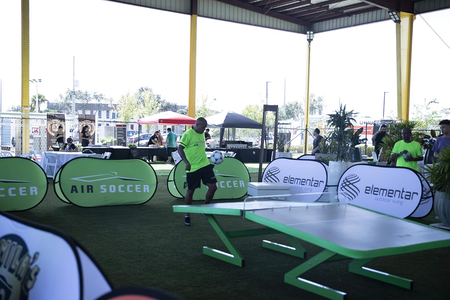 TOP оƒƒERS AirSoccer FutTable Foldable # 1 - Perfect Angle - High Impact Safety Protection - Acrylic Net - Made in Steel and Composed Synthetic Materials - Teqball Style - Air Soccer Table