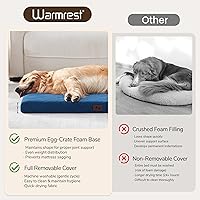Vista 6 de Tapete ortopédico para perros grandes y medianos, cama impermeable para perros con funda extraíble, cama lavable para mascotas con espuma para jaula
