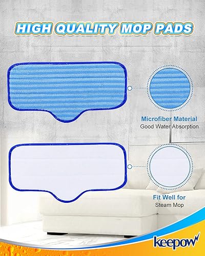 Miniatura 5 de KEEPOW Almohadillas de microfibra para limpiador de vapor limpio Dupray, paquete de 6 almohadillas lavables