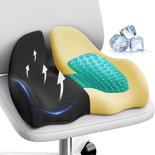 Benazcap Large Cooling Gel Memory Foam Seat Cushion for Long
