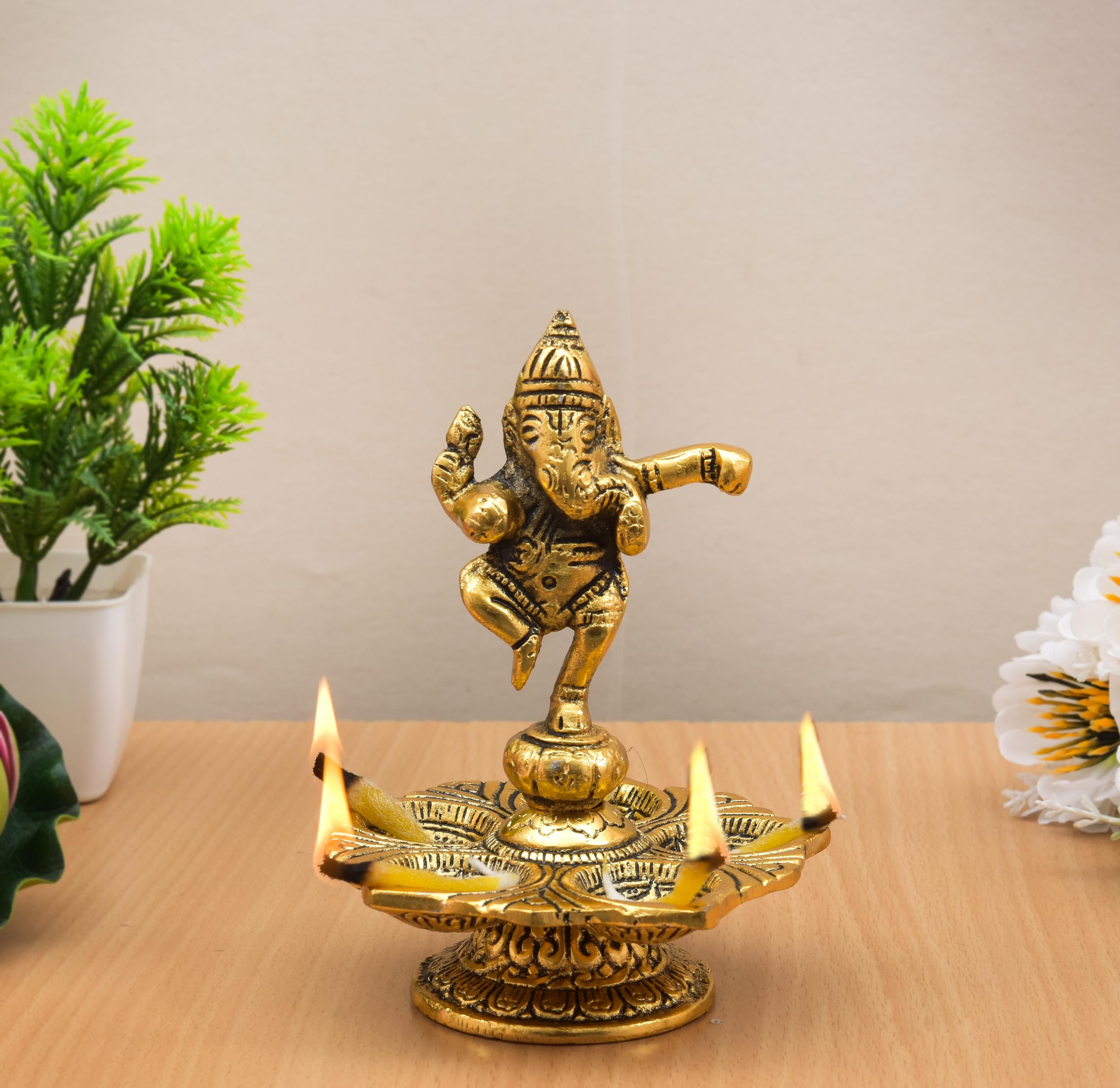 Peacock Samai Diya Set - Elegant Home Decor -6