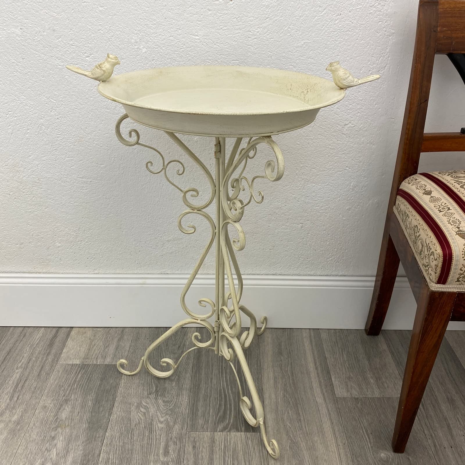 Pila para pájaros bebedero jardín 75cm blanco crema