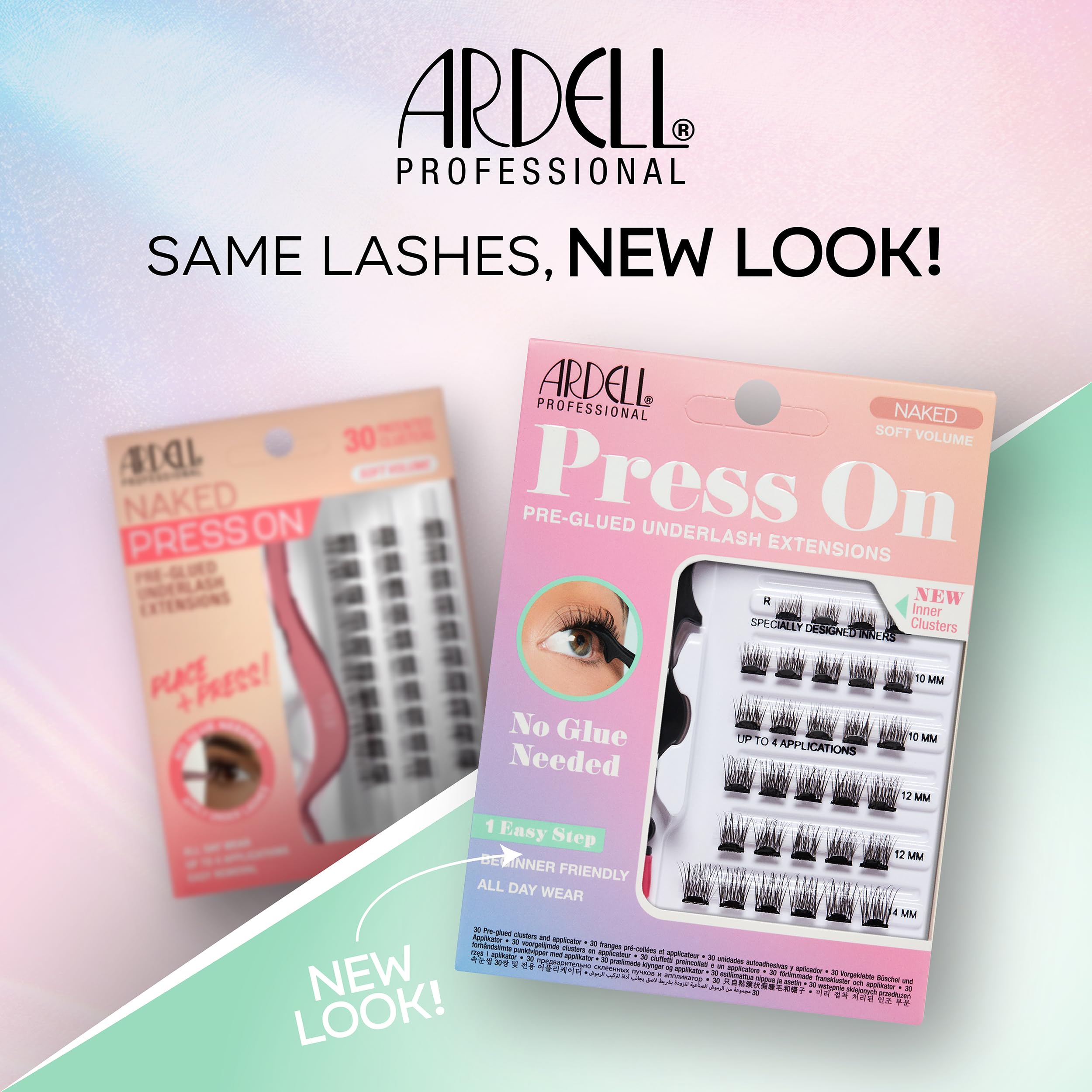 Ardell Naked Press On Pre-Glued Underlash Eyelash Extensions, Soft Volume Cluster Lashes Kit - Image 2