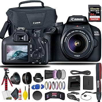 Amazon Com Canon Eos 4000d Rebel T100 Dslr Camera With 18 55mm Lens Sandisk Extreme Pro 64gb Card Creative Filters Eos Camera Bag Cleaning Set More International Model Camera Photo Amazon Com Canon Eos 4000d Rebel T100 Dslr Camera With 18 55mm Lens Sandisk Extreme Pro 64gb Card Creative Filters Eos Camera Bag Cleaning Set More International Model Camera Photo