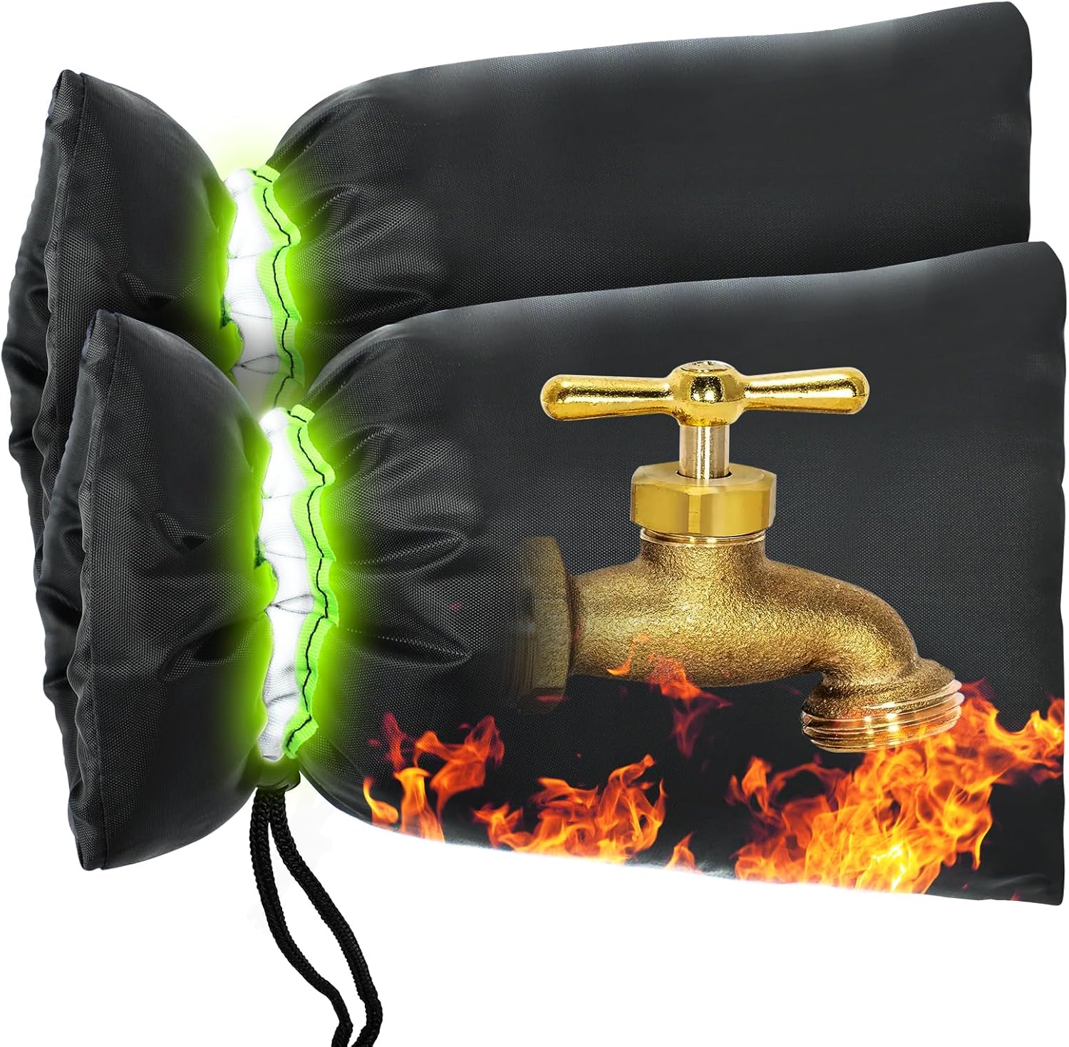 MIXC Outside Faucet Cowl for Winter – 2 Packs 7.09”W x 10.24”H Water Socks Freeze Safety Pipe Insulation Reusable Waterproof Insulated Spigot Backflow Cowl