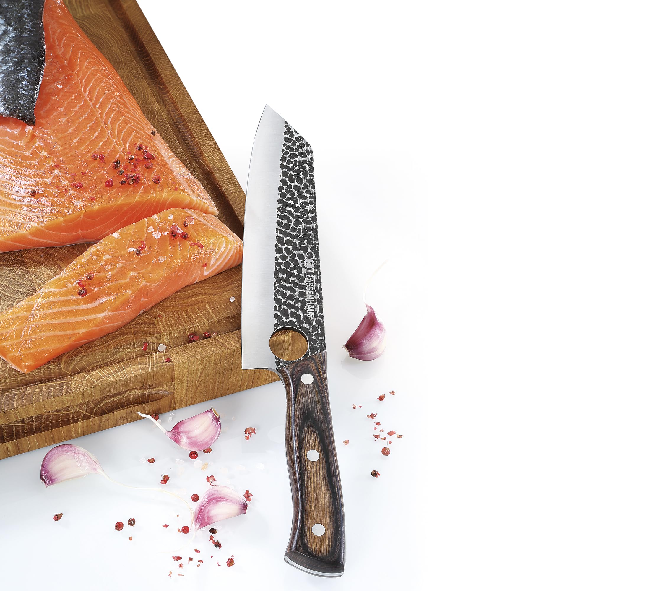 Zassenhaus Coltello Da Cucina HUNTER 19 Cm – Lama In Acciaio Con Foro, Manico In Legno Pakka E Fodero In Pelle – Per Cucina E Outdoor - 3