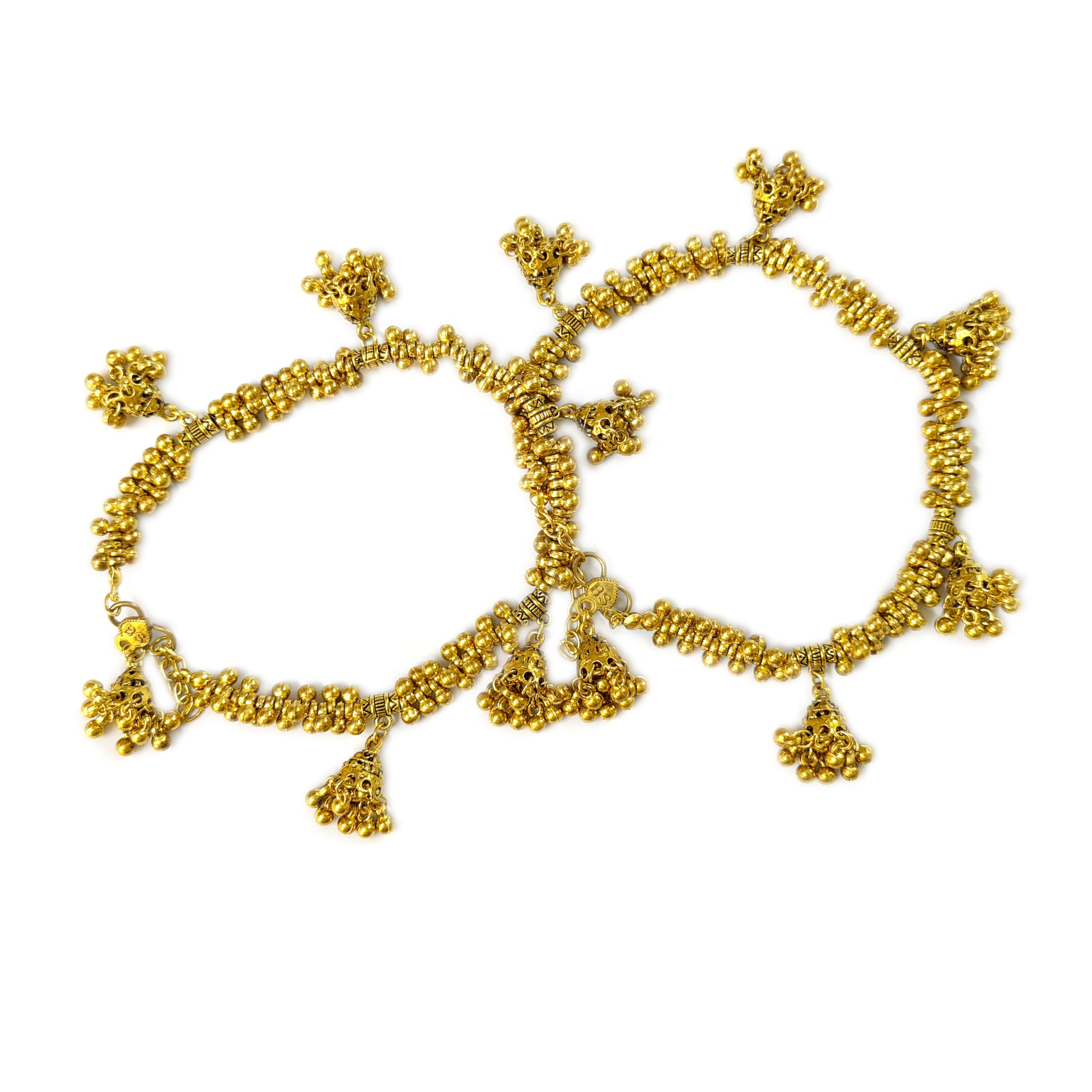 Contemporary Oxidised Silver/Golden Anklets, Payal for Women and Girls Collection of designs created with Oxidised Motifs, Beads, & Shell-image-41