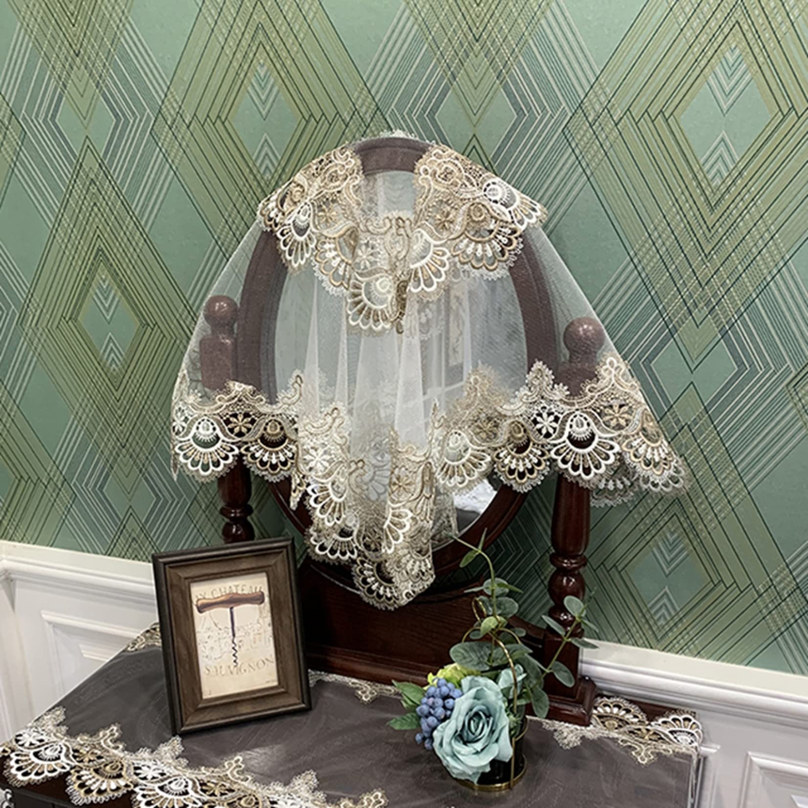 Amazon｜マルチカバー レース 優雅 上品 ドレッサー・鏡・デスク用