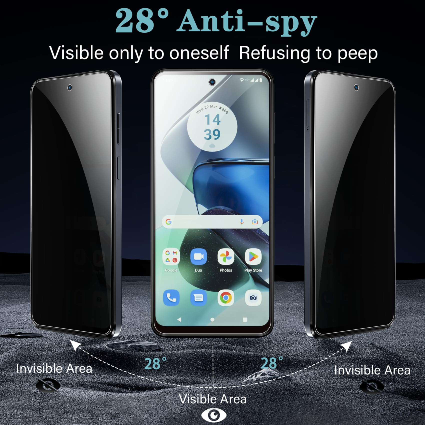 3 Pezzi Vetro Temperato Per Motorola Moto G13 / G23