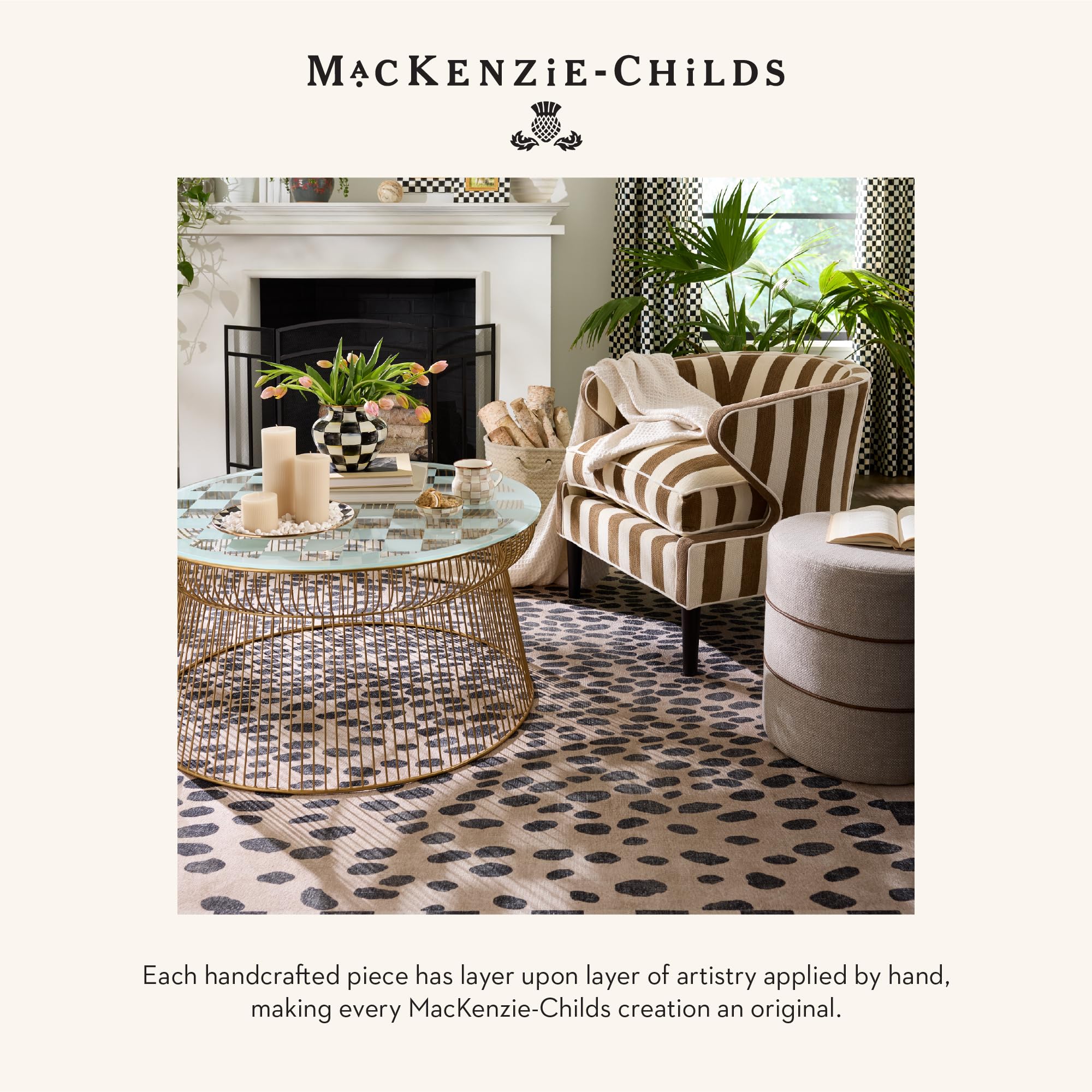 Amazon.com: MACKENZIE-CHILDS Washable Rug, Decorative Indoor Rug