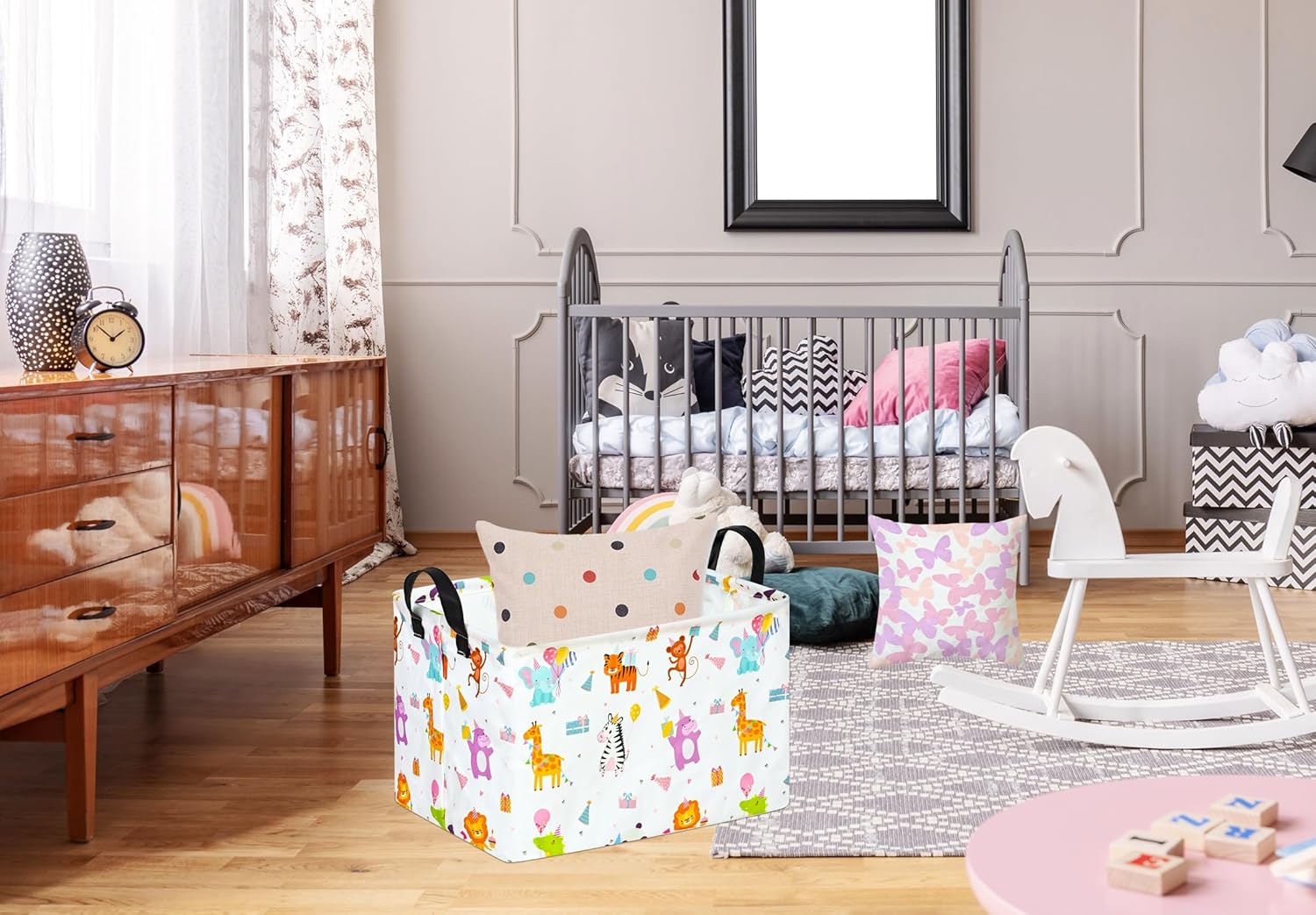 Rectangle Gift Shelf Nursery Storage Basket Laundry Hamper Storage Box and Bins for Home Clothes with Handles