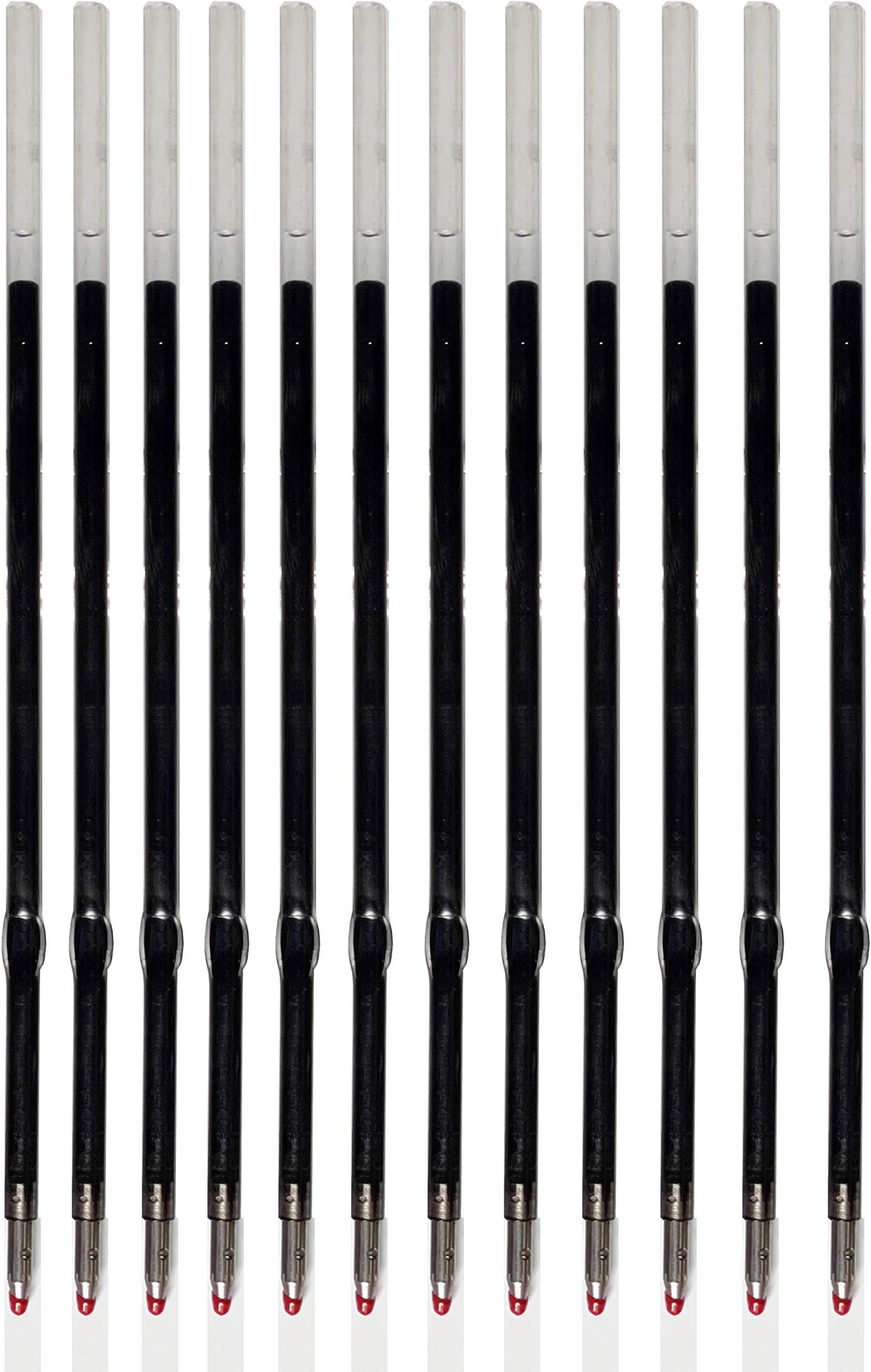 Pack of 12 Gel Ink Refill for Retractable Pens, Fine Tip Point 0.5mm, Black Ink