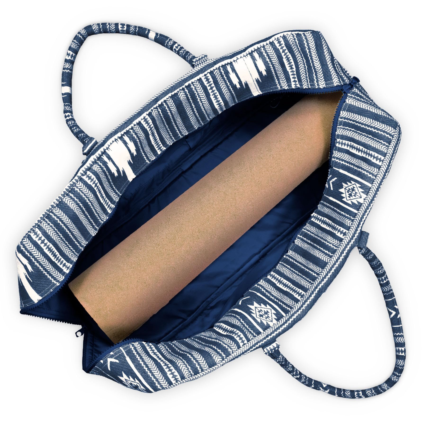 Yoga-Mad Horizon Yogaketasche - Geräumige Baumwolle Yogamatte mit Taschen und vollem Reißverschluss - Passt auf Matte, Blöcke, Decke und Accessoires, strapazierfähiges duschenfestes Futter, 3