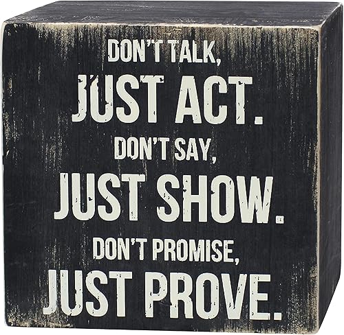ARTGIFTHOU Letrero vintage de madera envejecida para decoración de pared del hogar, mesa, estante, oficina, decoración artística, Just Act Just Show