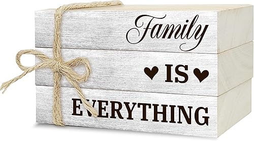 Pila de libros de madera rústica para decoración del hogar, libros apilados de granja (L16)