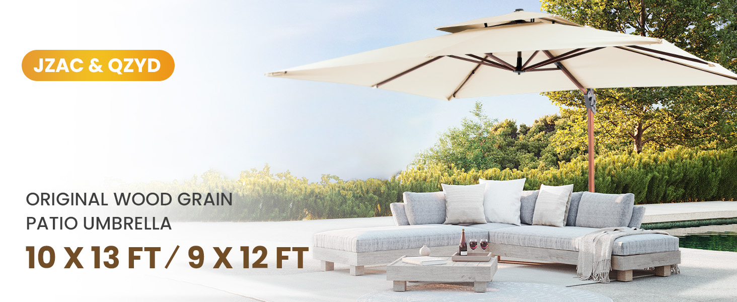 Amazon.com : JZAC & QZYD 10 X 13 FT Cantilever Patio Umbrella