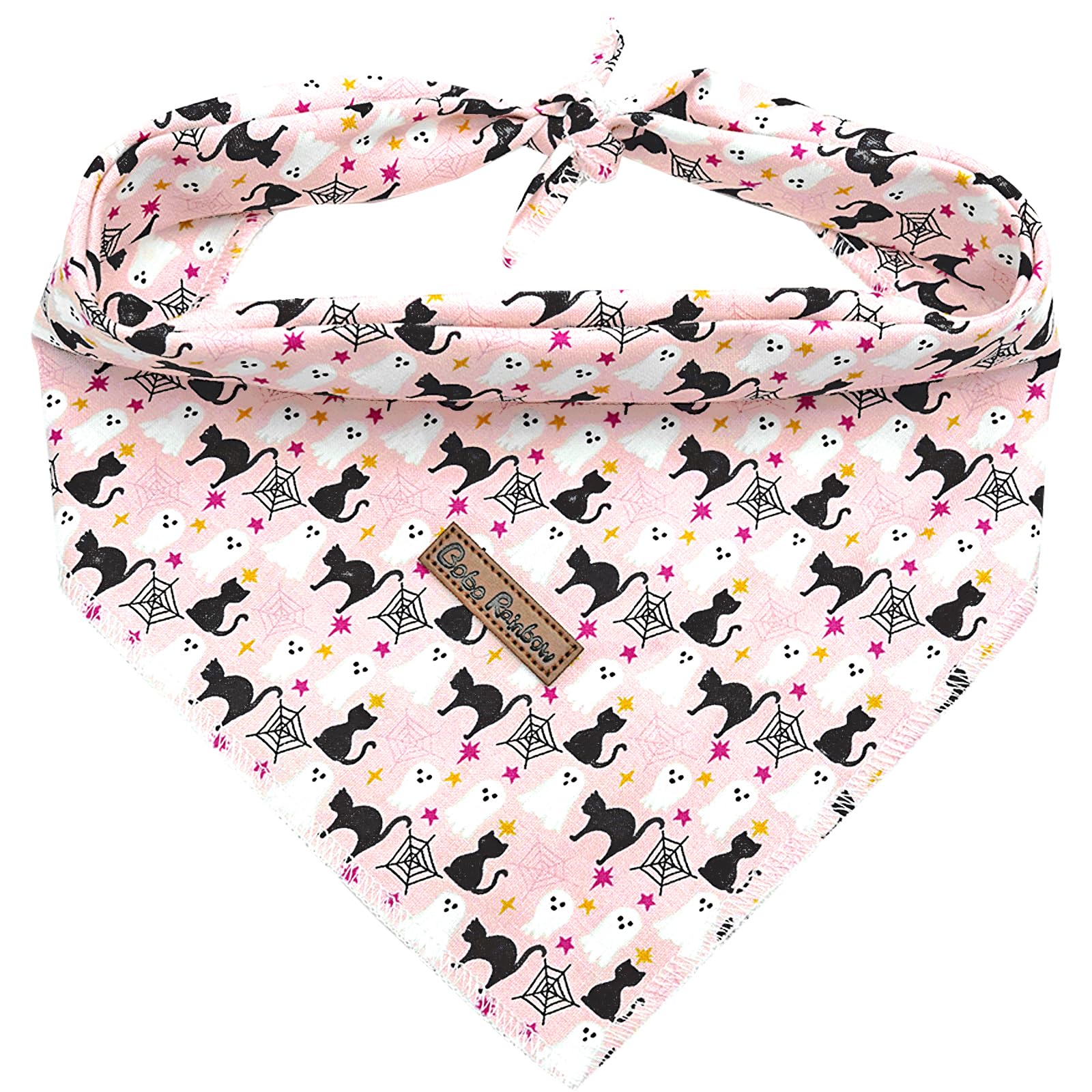 Bobo Rainbow Dog Bandana, 1PC Ghost Print Dog Bandanas Halloween Bandanas Fall Bandanas Bibs Scarf Square Soft Dog Kerchief Pet Bandanas for Small Medium Large Dogs — image 1