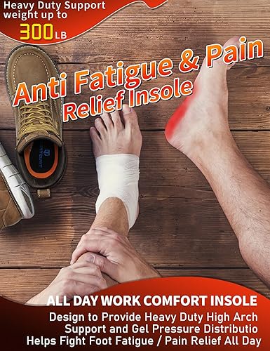 Miniatura 17 de Work Orthotic Heavy Duty Support Insoles,Anti Fatigue Relieve Foot Pain Work Boot Shoes Inserts for Standing All Day,Plantar Fasciitis High Arch