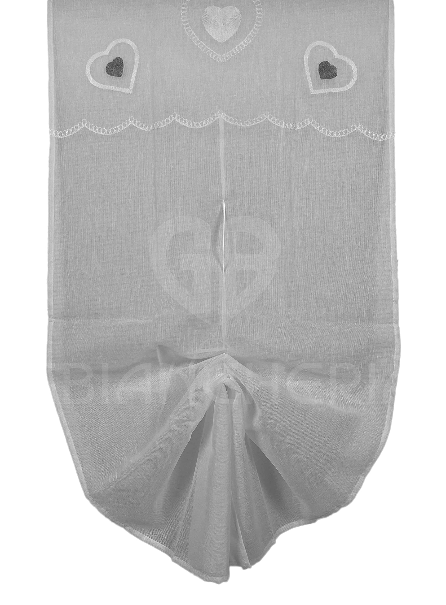 GBiancheria Coppia Tende a Pacchetto Regolabili a Vetro ESTER per Finestra 60X150cm e Portafinestra 60x240cmpronte da appendere (60x150, Bianco-Grigio)