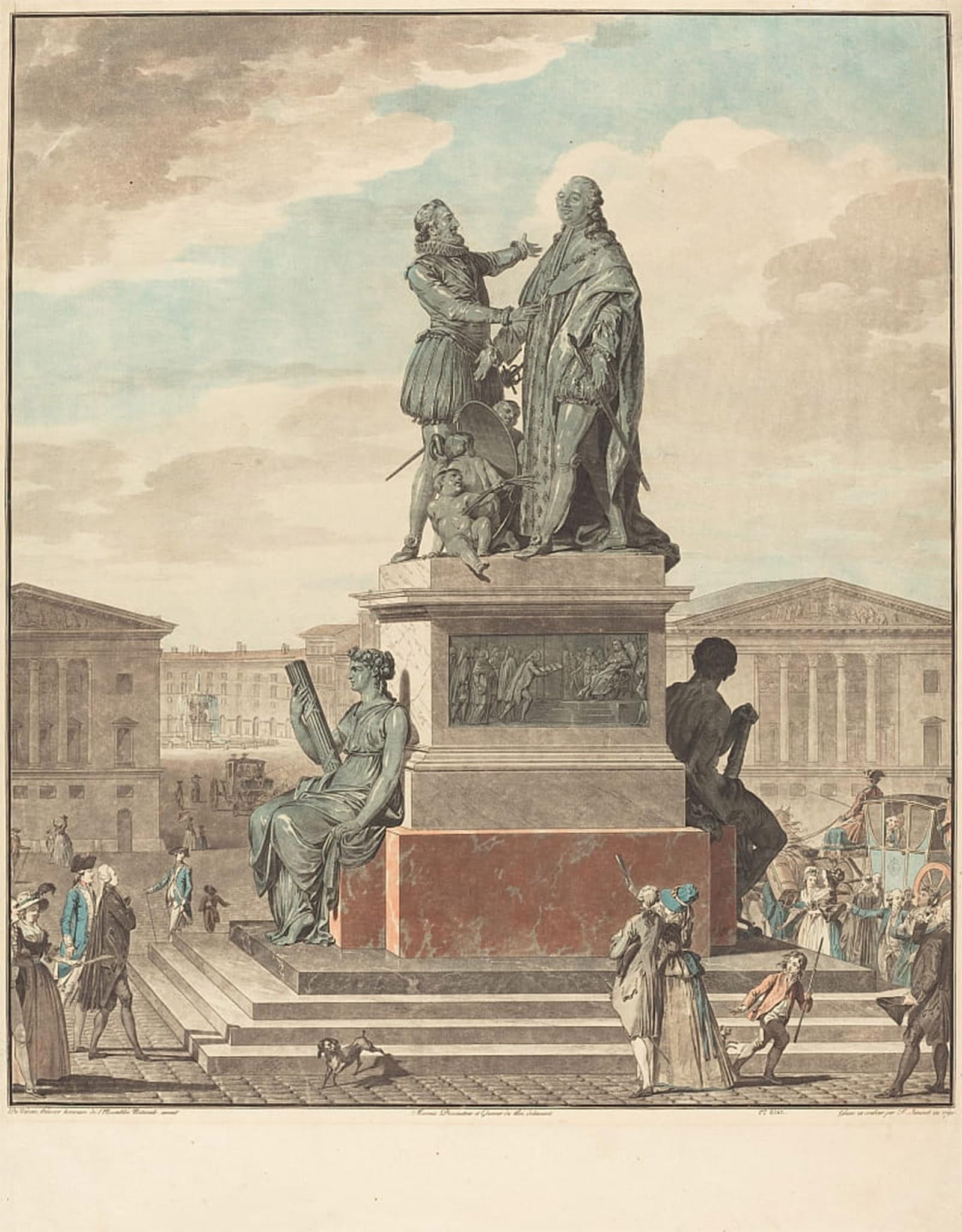 POSTERIIk Vintage Art Print Images Pictures Print Project for a Monument to Be Erected for the King by Jean Francois Janinet Modern Colour Posters for Office Home Decor 60x90cm