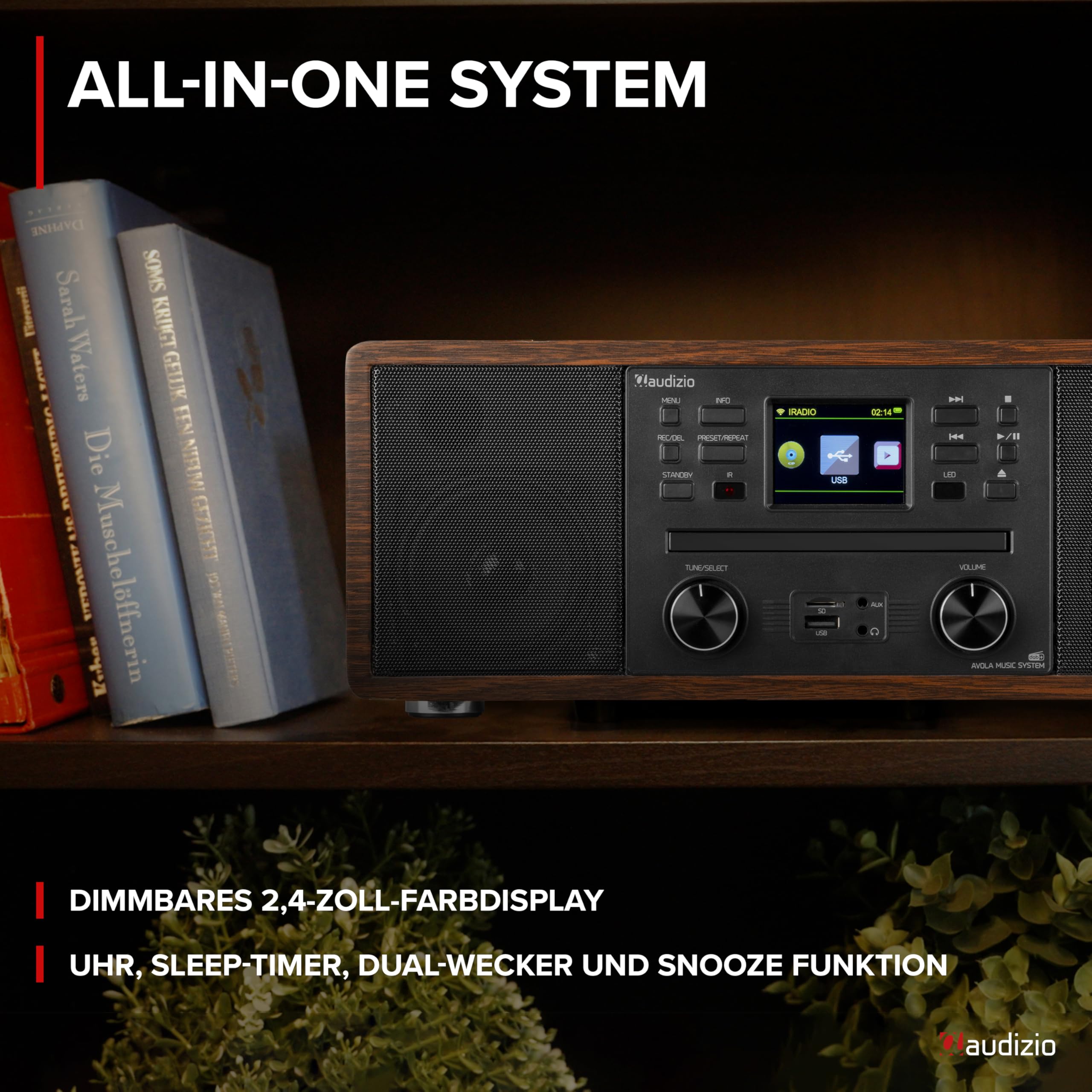 Audizio Avola: DAB+ Internetradio Mit CD-Player | WLAN, Bluetooth & FM | Hochwertiger Sound | DAB Plus Radio in Holz Braun