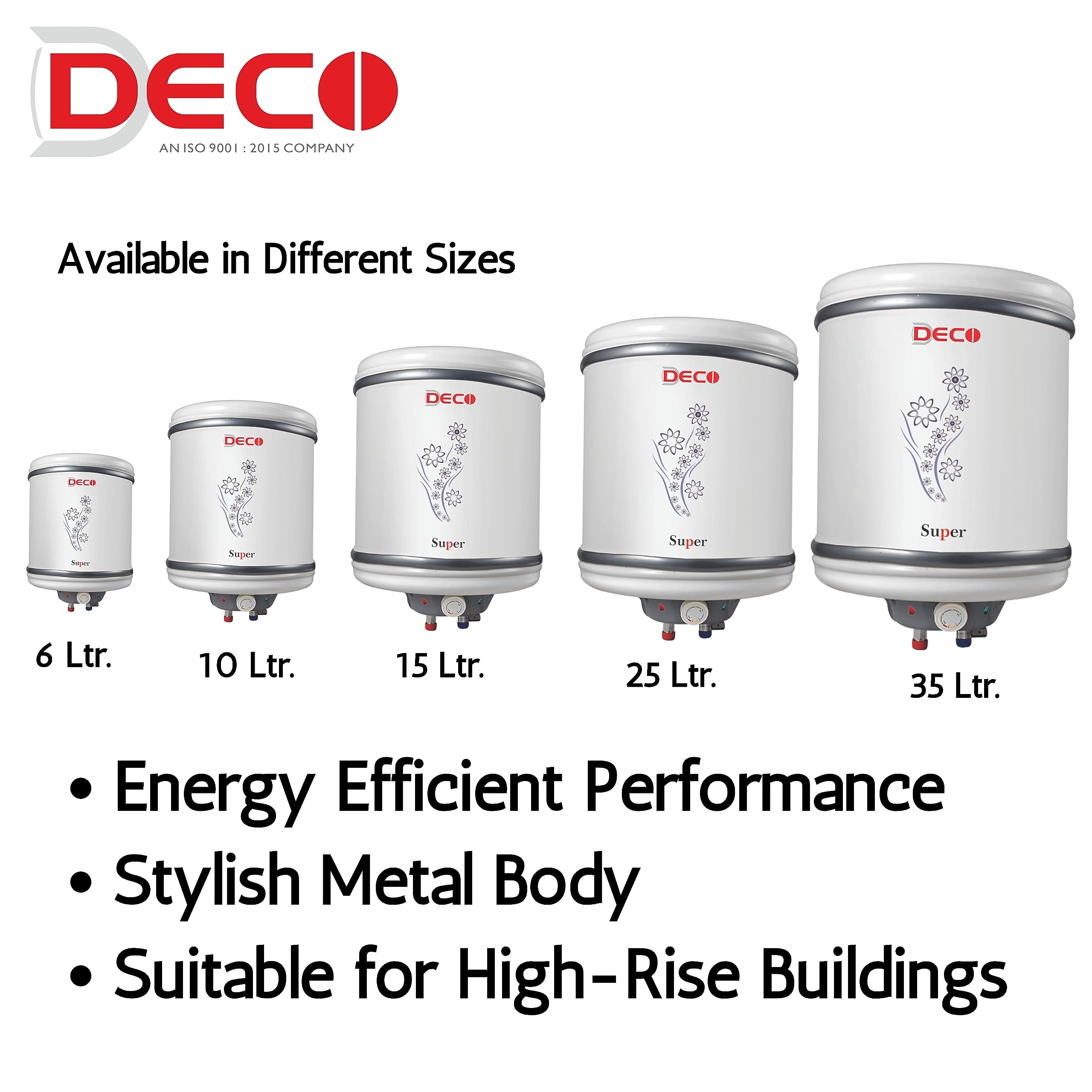 Buy DECO Super Storage Water Heater | Stainless Steel (S.S.) Tank | 5 Star  Rated | 5 Years Warranty on Tank | 2 Years Warranty on Product | Advance  PUF Insulation (10,