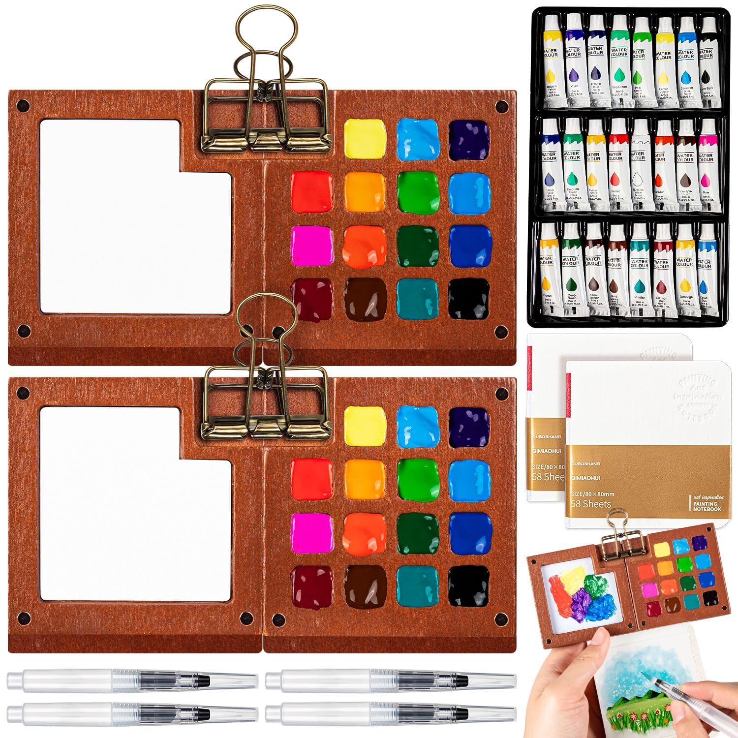 Kit aquarelle de voyage compact pour peindre facilement partout sans s'encombrer