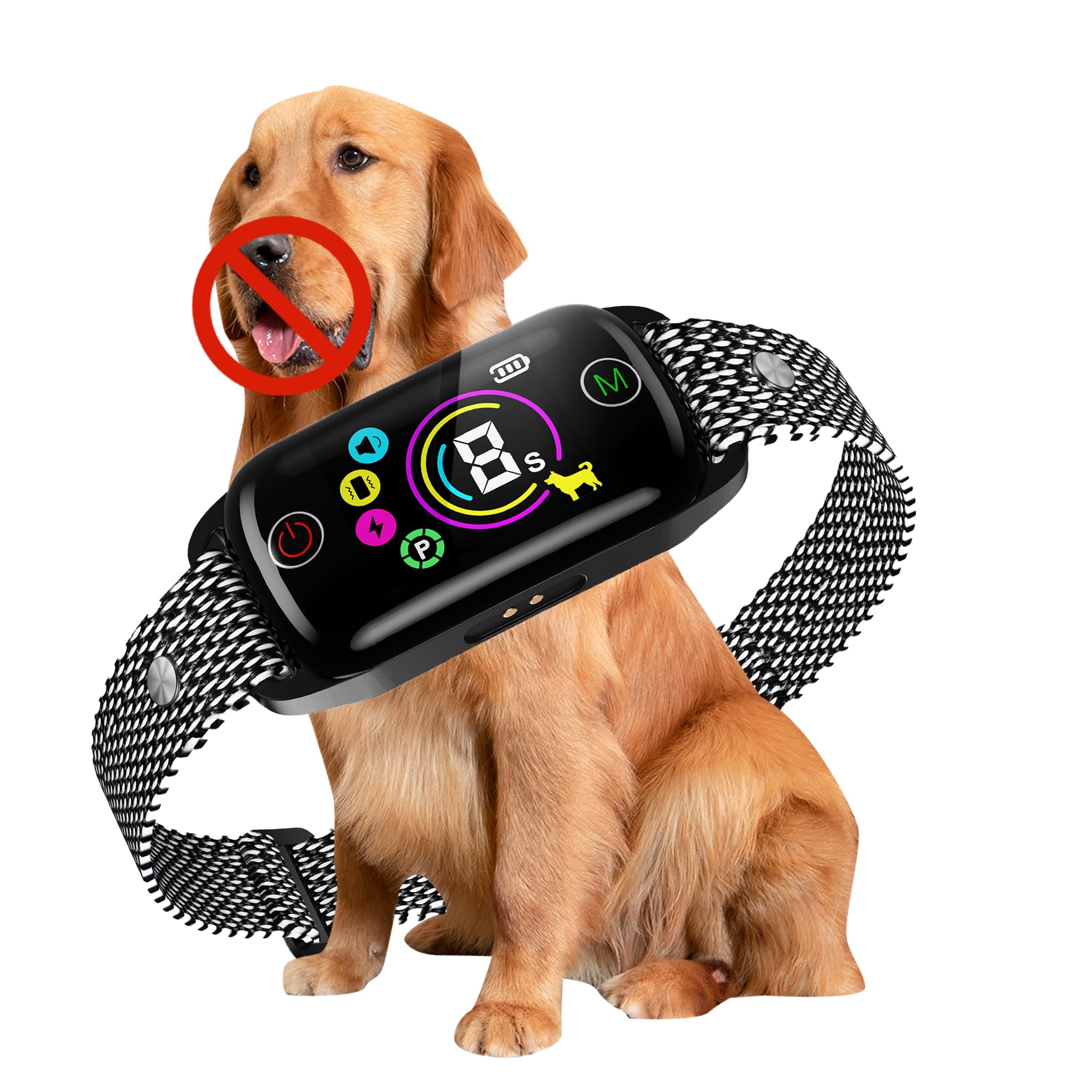 Honeynet Dog Bark Collar for Large Medium Small Dogs, Rechargeable Bark Collar, Anti Barking Training Collarwith 8 Sensitivity Levels, Beep/Vibration Modes, Auto Correction for Dogs, IP67 Waterproof