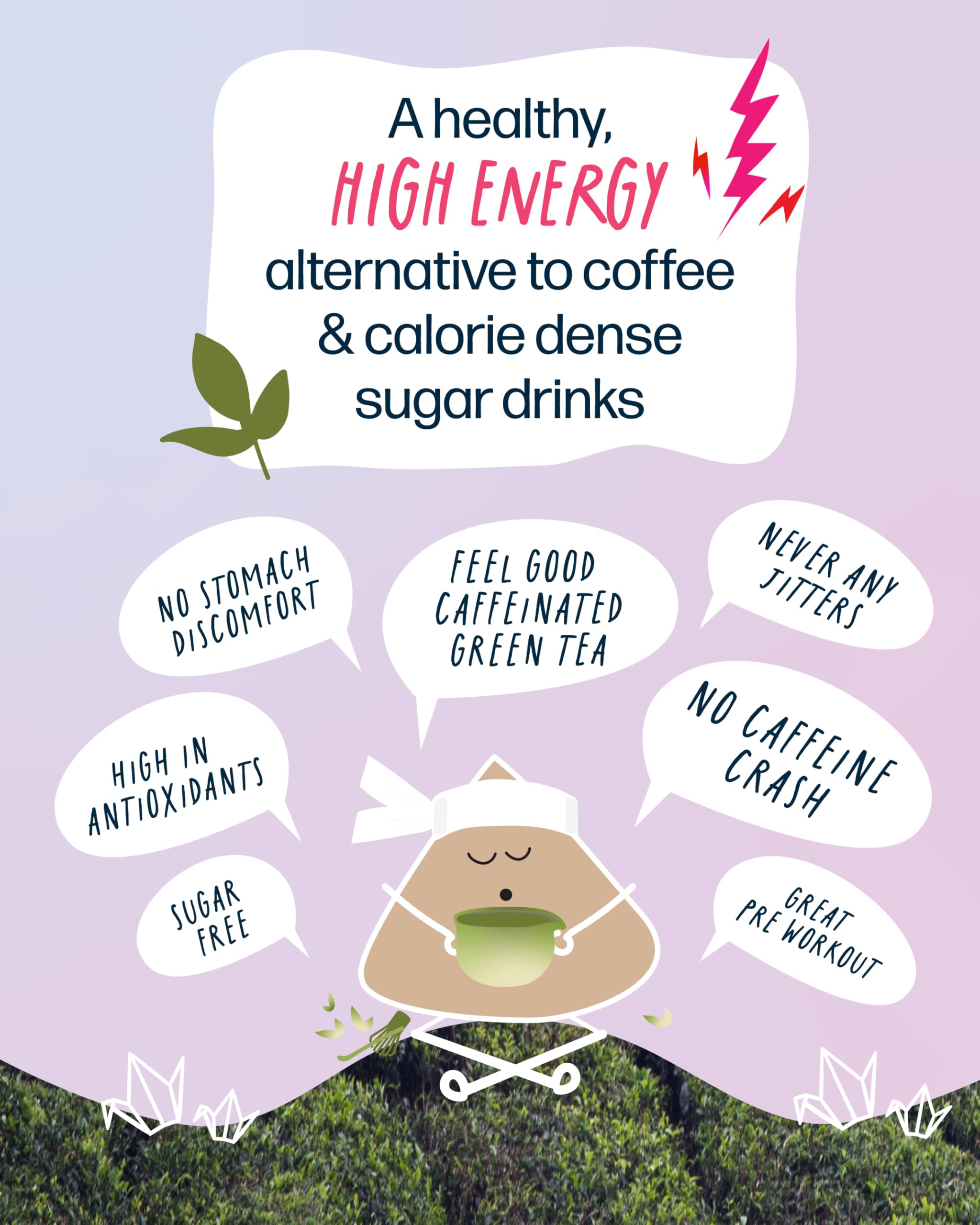 High Caffeine Tea 140 mg - Kubo Tea Organic Maca Passion Fruit Green Tea Bags for Clean Energy — view 4