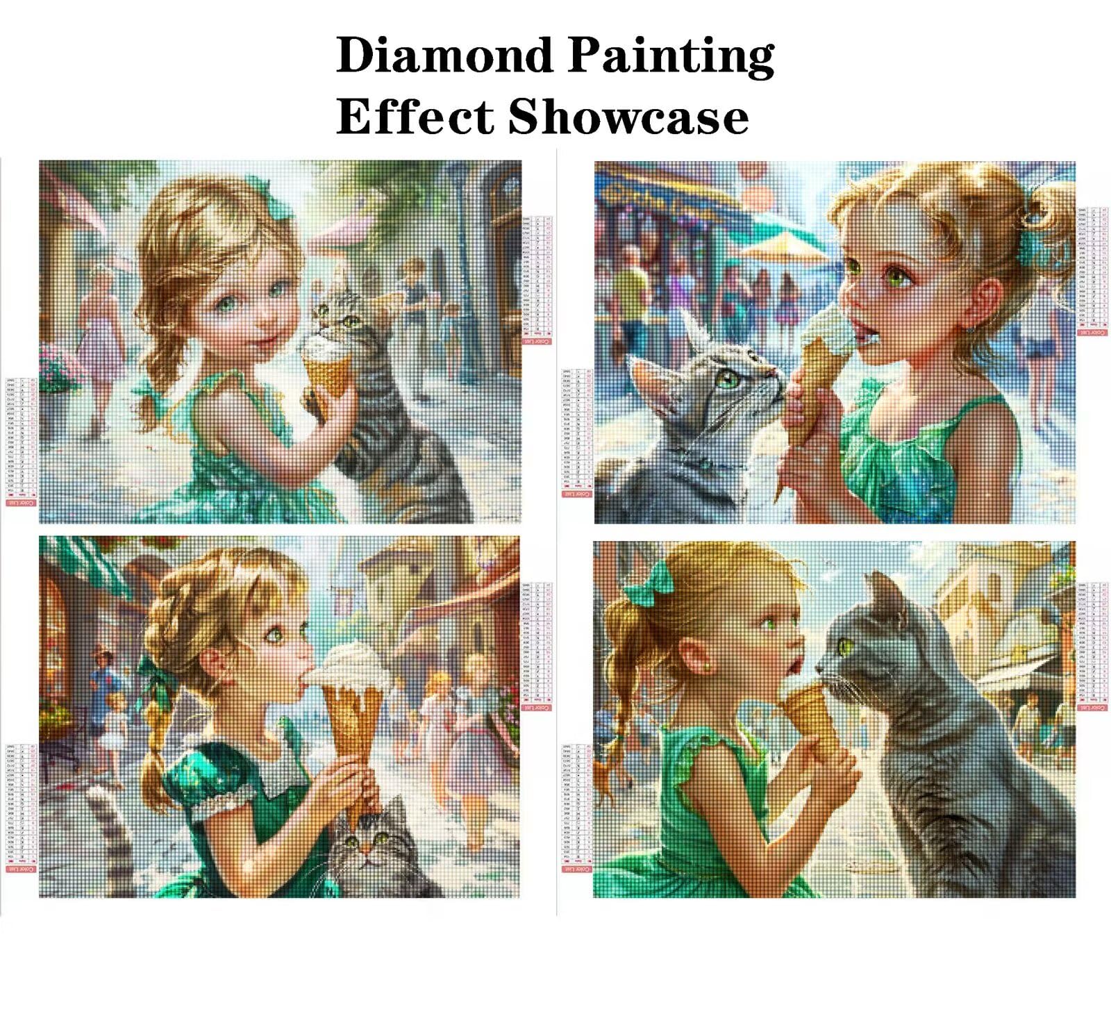 Malarstwo diamentowe dla kobiet 60 x 45 cm kwadratowy obraz diamentowy 4 sztuki 2026 nowy DIY 5D zestaw do malowania diamentami z akcesoriami, prezenty świąteczne, dekoracje świąteczne i noworoczne i