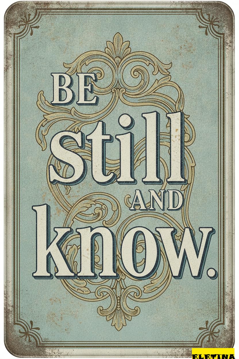Be Still And Know Easter Bible Themed Aluminum Art Religious Nativity Metal Iron Painting Bedroom 8x12in
