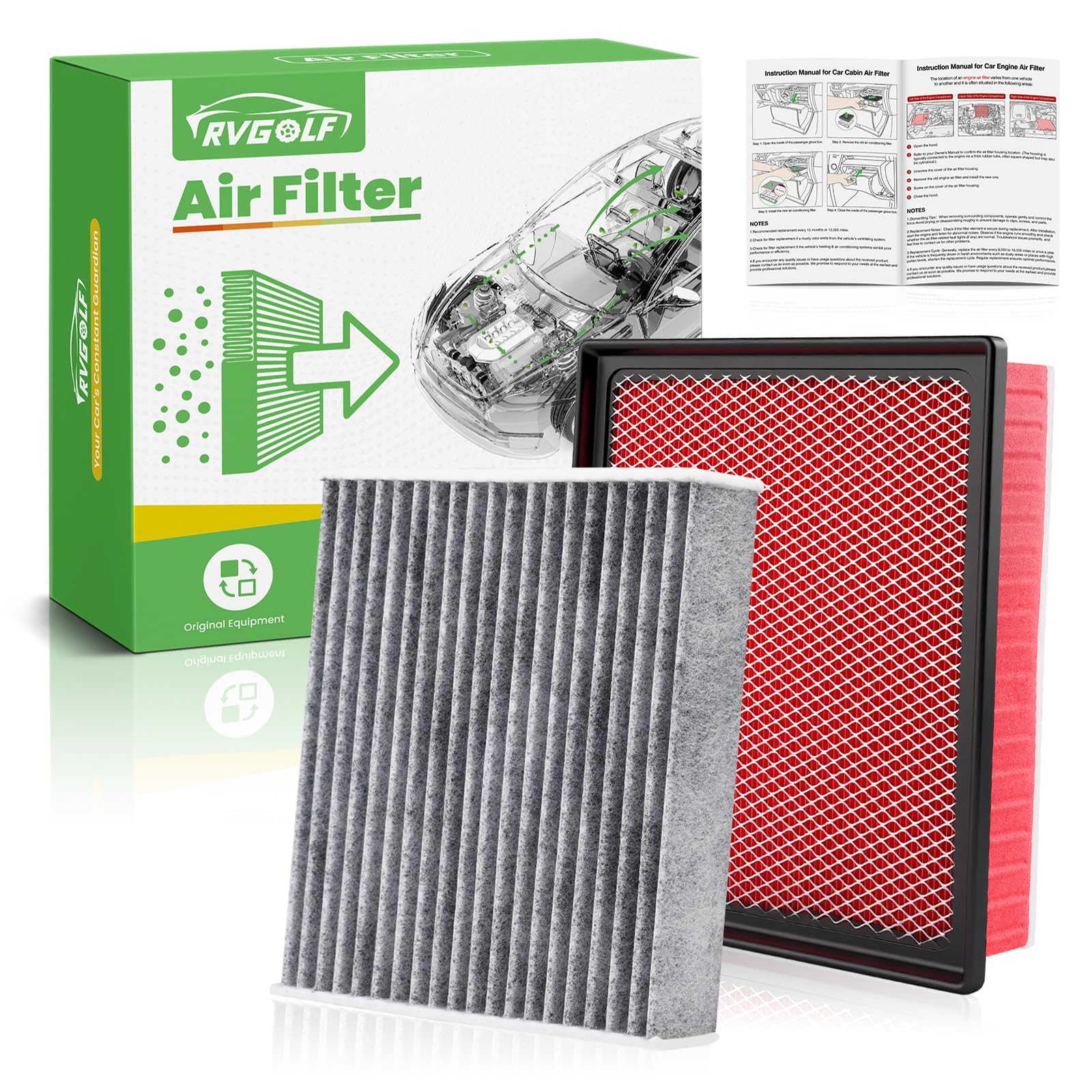 Engine+Cabin Air Filter Kit Fit for 2016-2023 Toyota Tacoma V6 3.5L