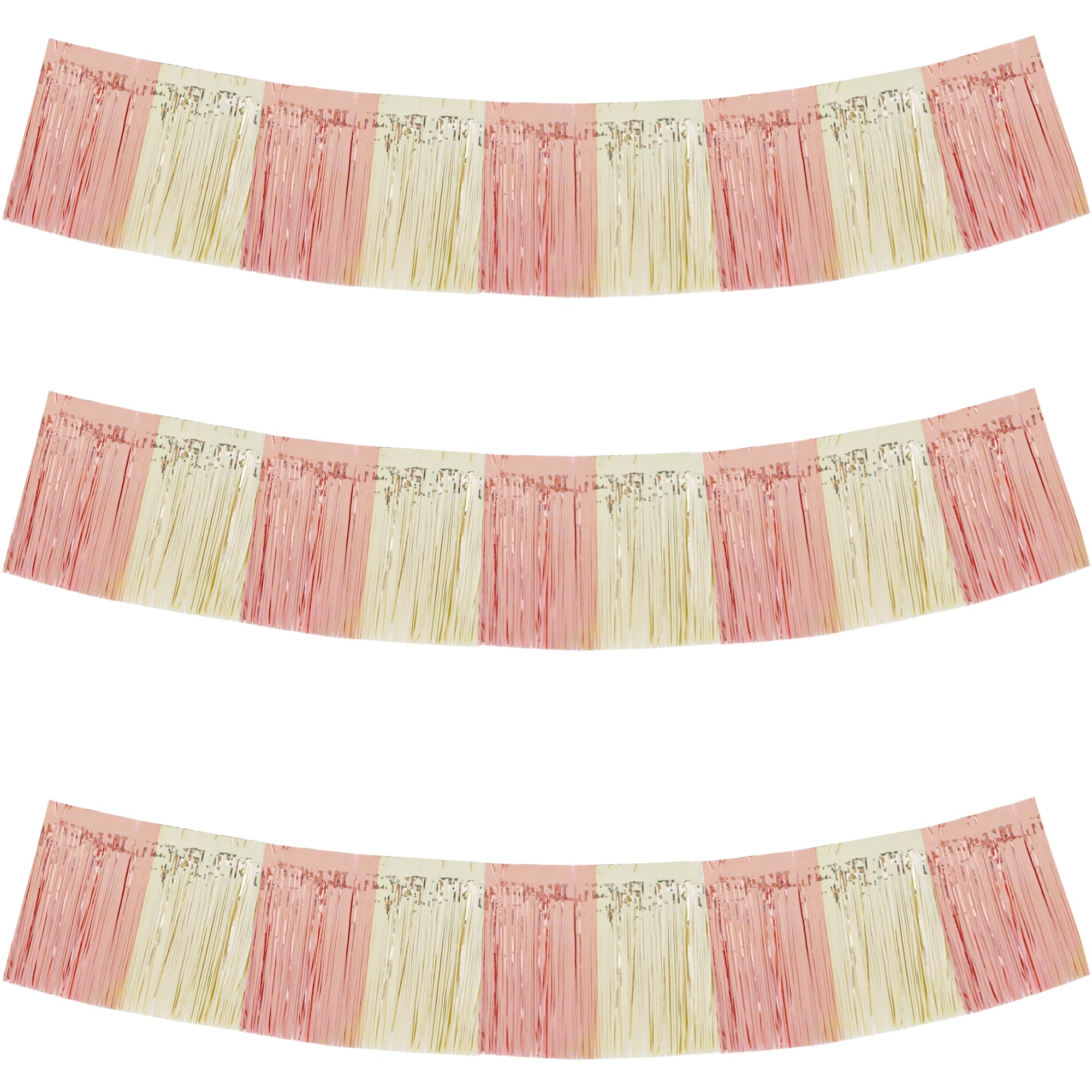 BEISHIDA Champagne Rose Gold Garland Banner 30ft Wall Tinsel Foil Streamers