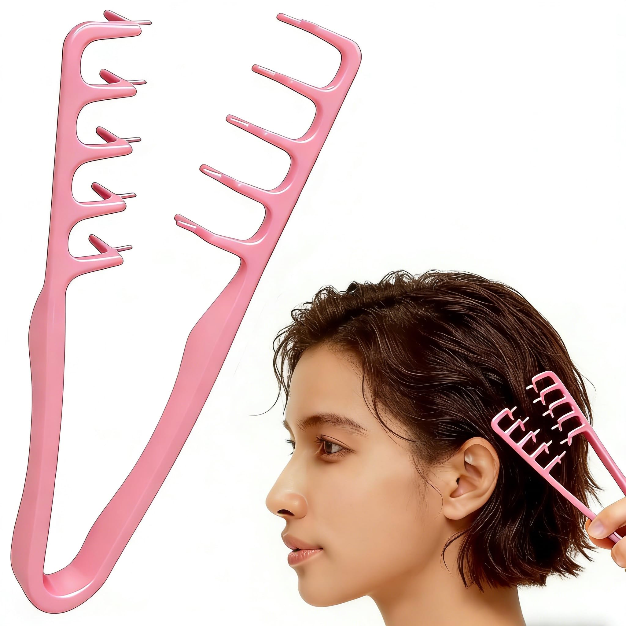 STRUKTURPASTE Lockenkamm Textur Kamm,Haarzange Texturkamm Texture Comb Styling Kamm Roots Volume Tool für Die Haarwurzeln Mit Ponyansatz Pflegen,Lifting Haarwurzeln Haarbürste für Männer und Frauen