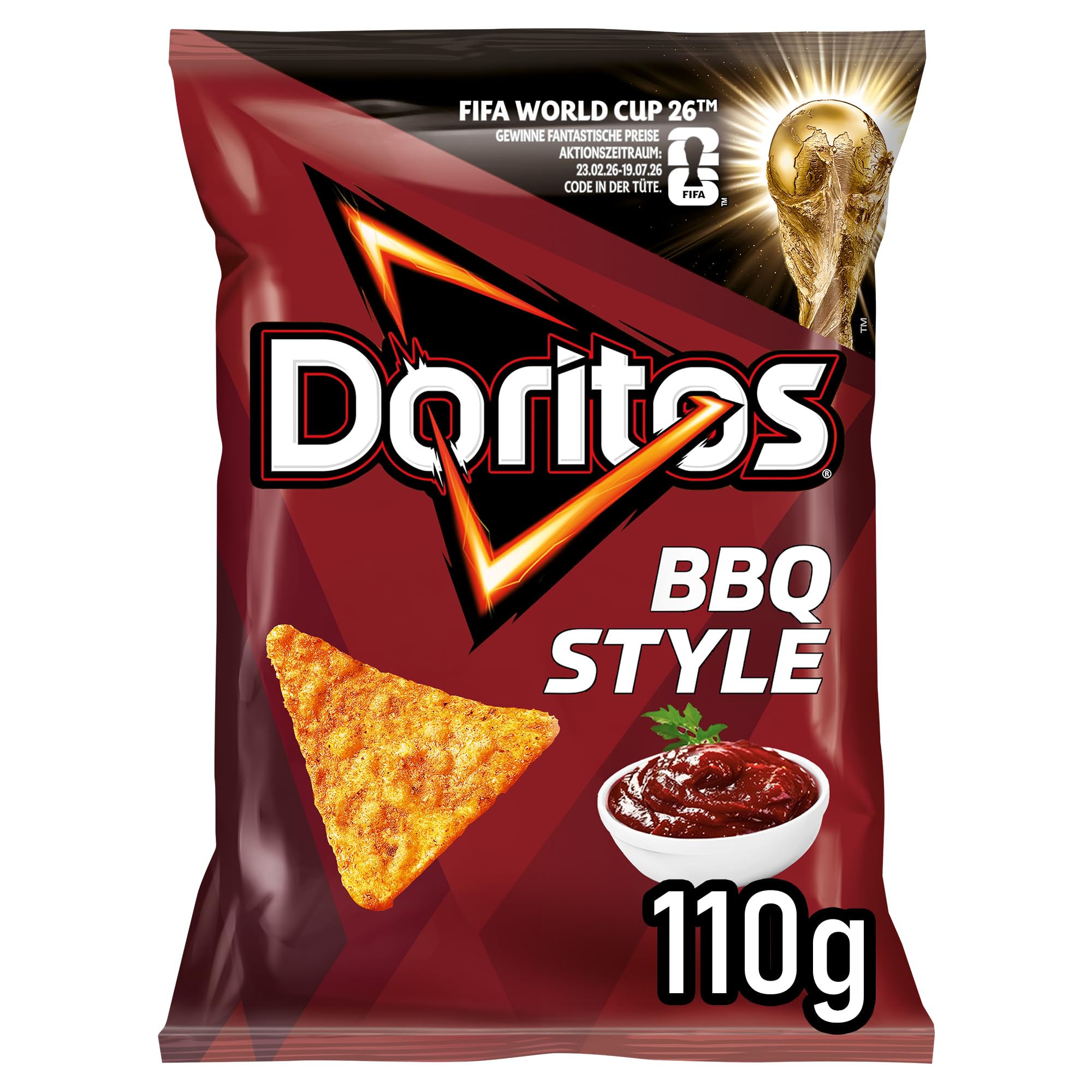 Doritos Barbecue - Tortilla Chips mit BBQ Geschmack - Herzhafter Barbeque Snack zum Knabbern aus Mais (12x110g)