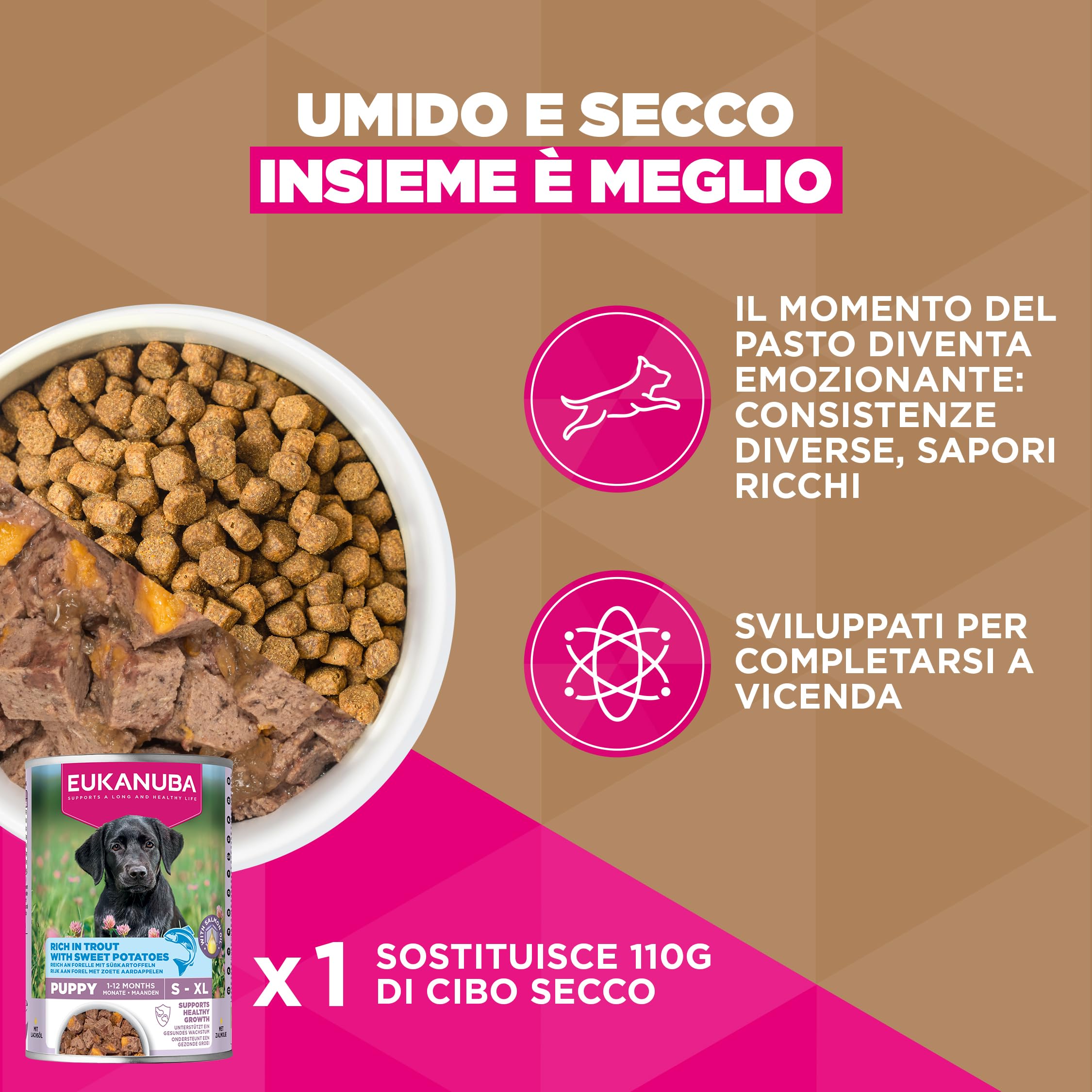EUKANUBA Cibo secco per Cuccioli senza cereali con pesce per razze di taglia grande - Alimento secco premium privo di cereali per Cani giovani, 12 kg