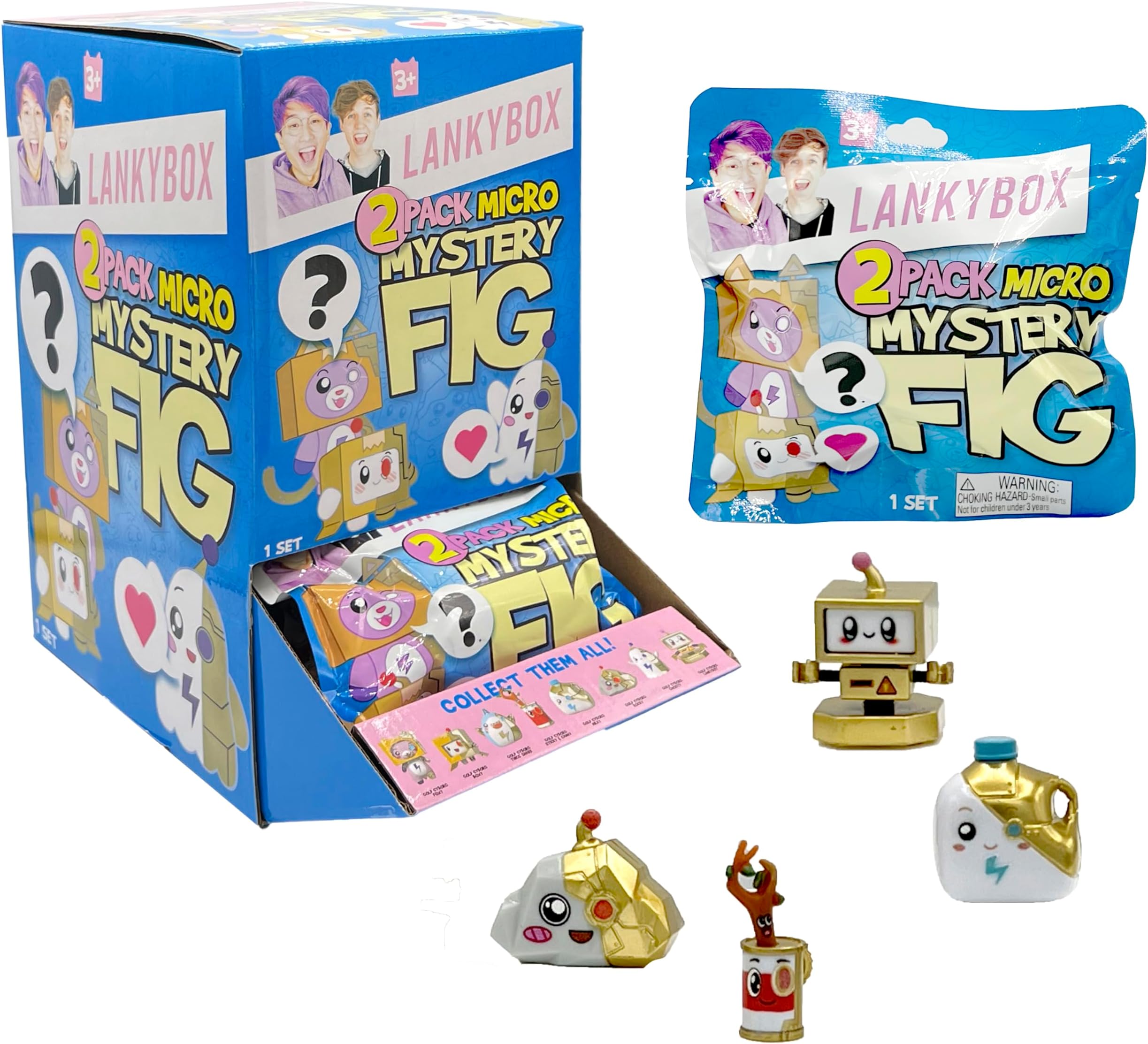 LankyBox 2 Pack Mystery Micro Figures, Series 3, Collectible Mini Figures, Ultra-Rare Editions, Officially Licensed Merch